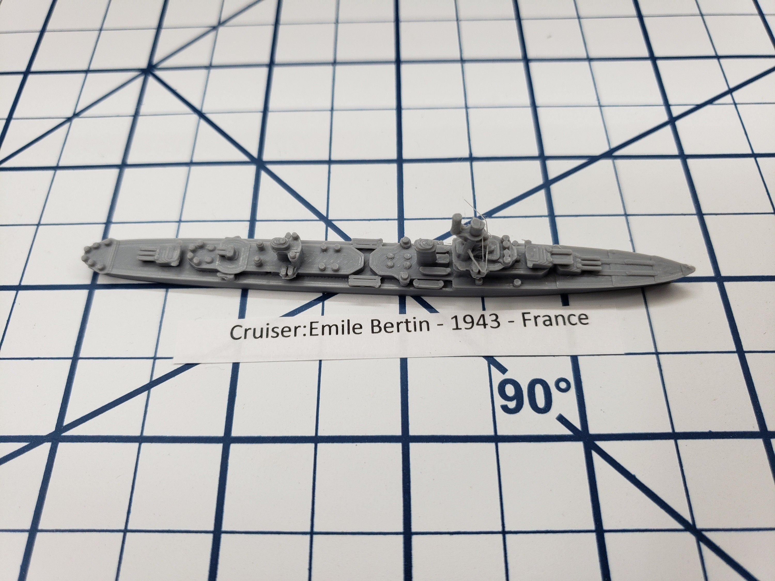 Cruiser - Emile Bertin - French Navy - Wargaming - Axis and Allies - Naval Miniature - Tabletop Games - Warships