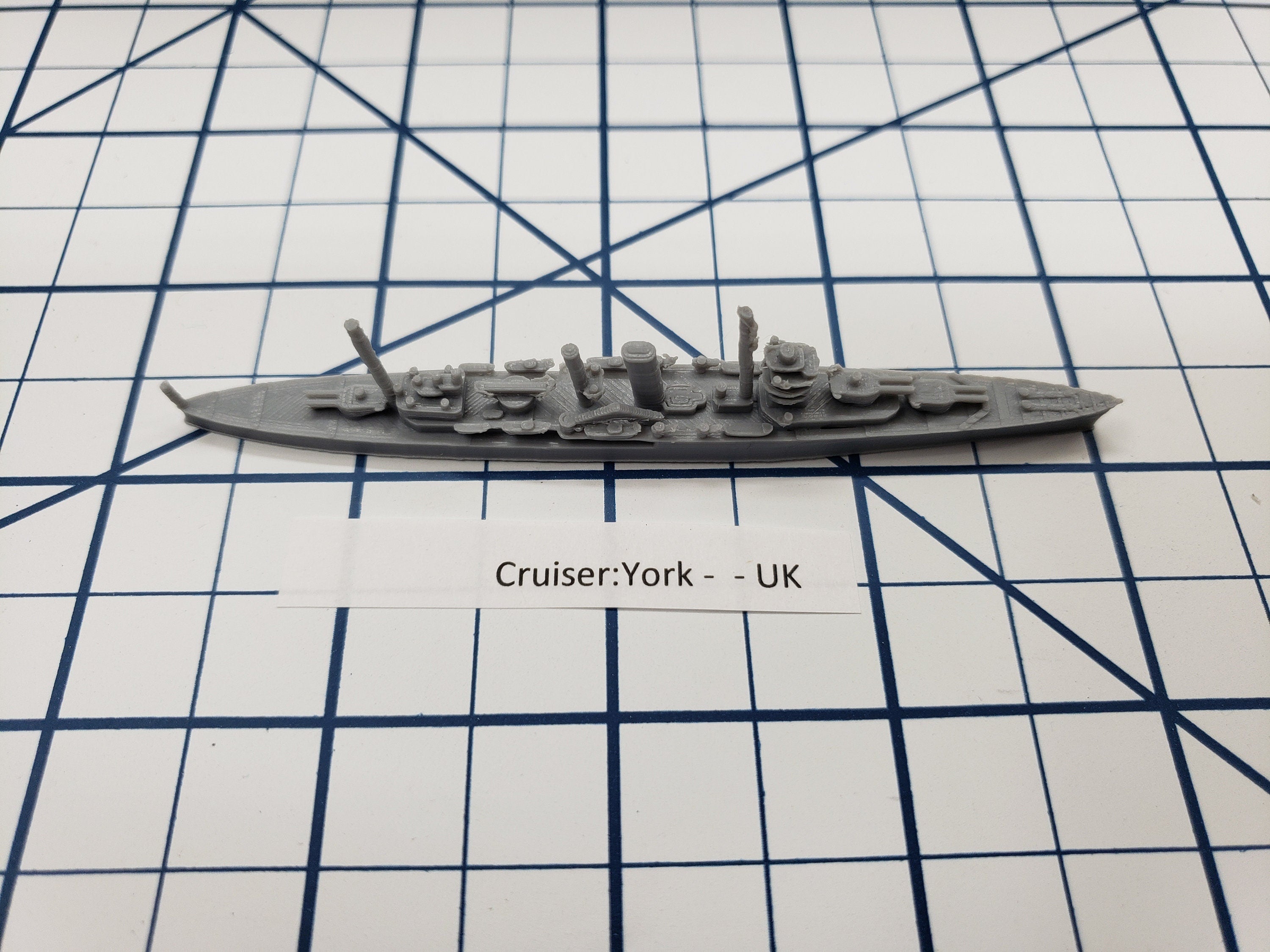 Cruiser - York - Royal Navy - Wargaming - Axis and Allies - Naval Miniature - Tabletop Games - Warships