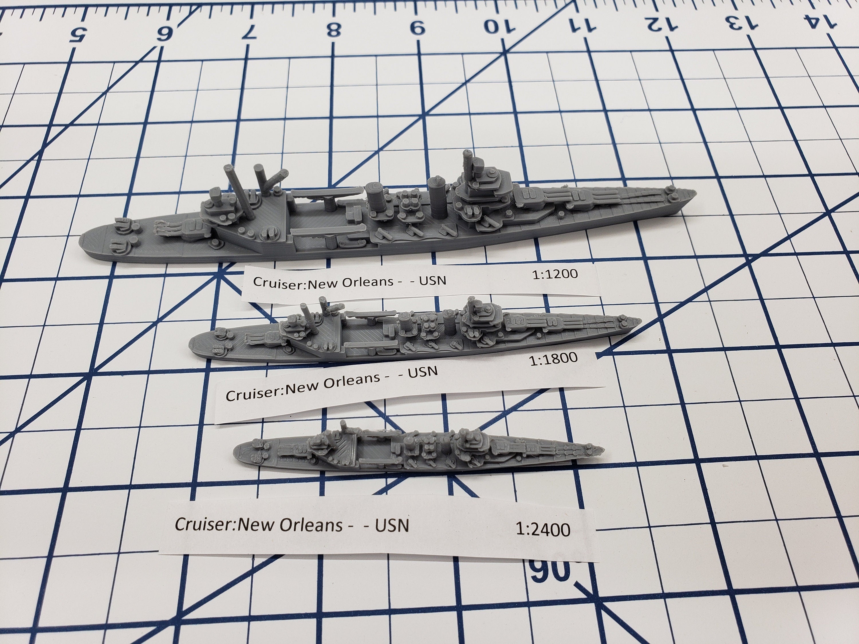 Cruiser - New Orleans - USN - Wargaming - Axis and Allies - Naval Miniature - Tabletop Games - Warships