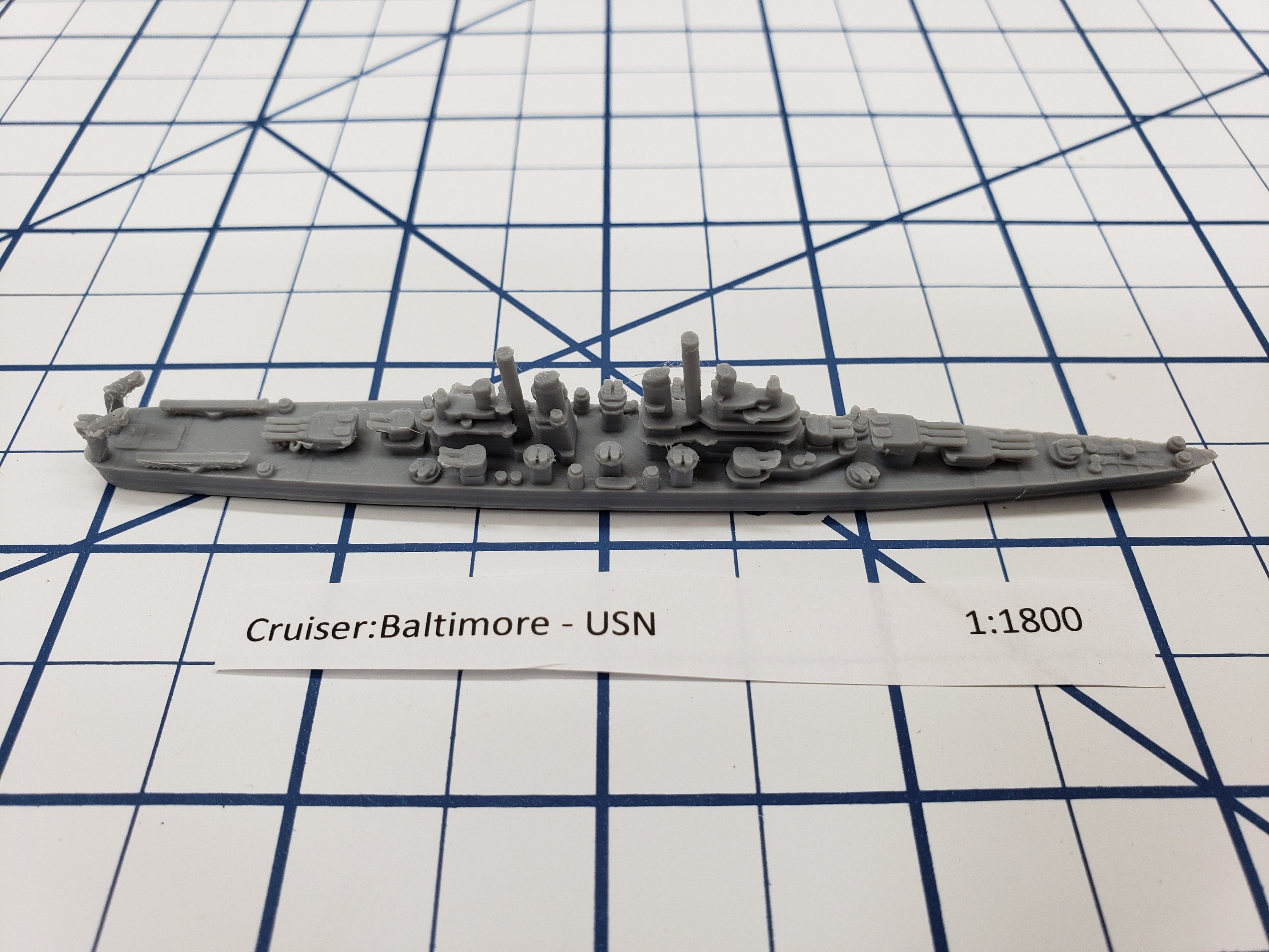 Cruiser - Baltimore - USN - Wargaming - Axis and Allies - Naval Miniature - Tabletop Games - Warships
