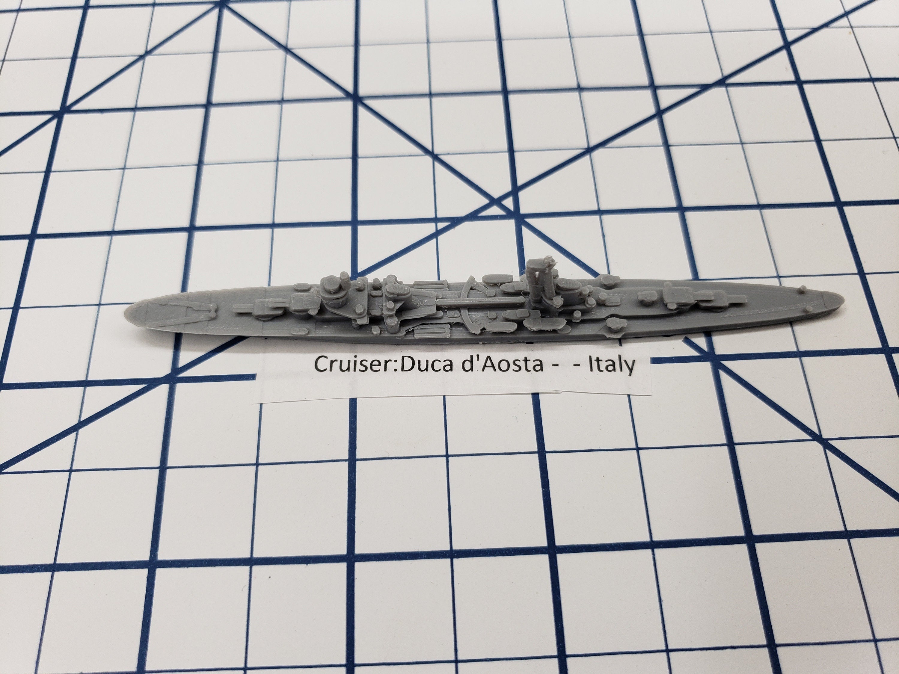Cruiser - Duca d'Aosta Italian Navy - Wargaming - Axis and Allies - Naval Miniature - Tabletop Games - Warships