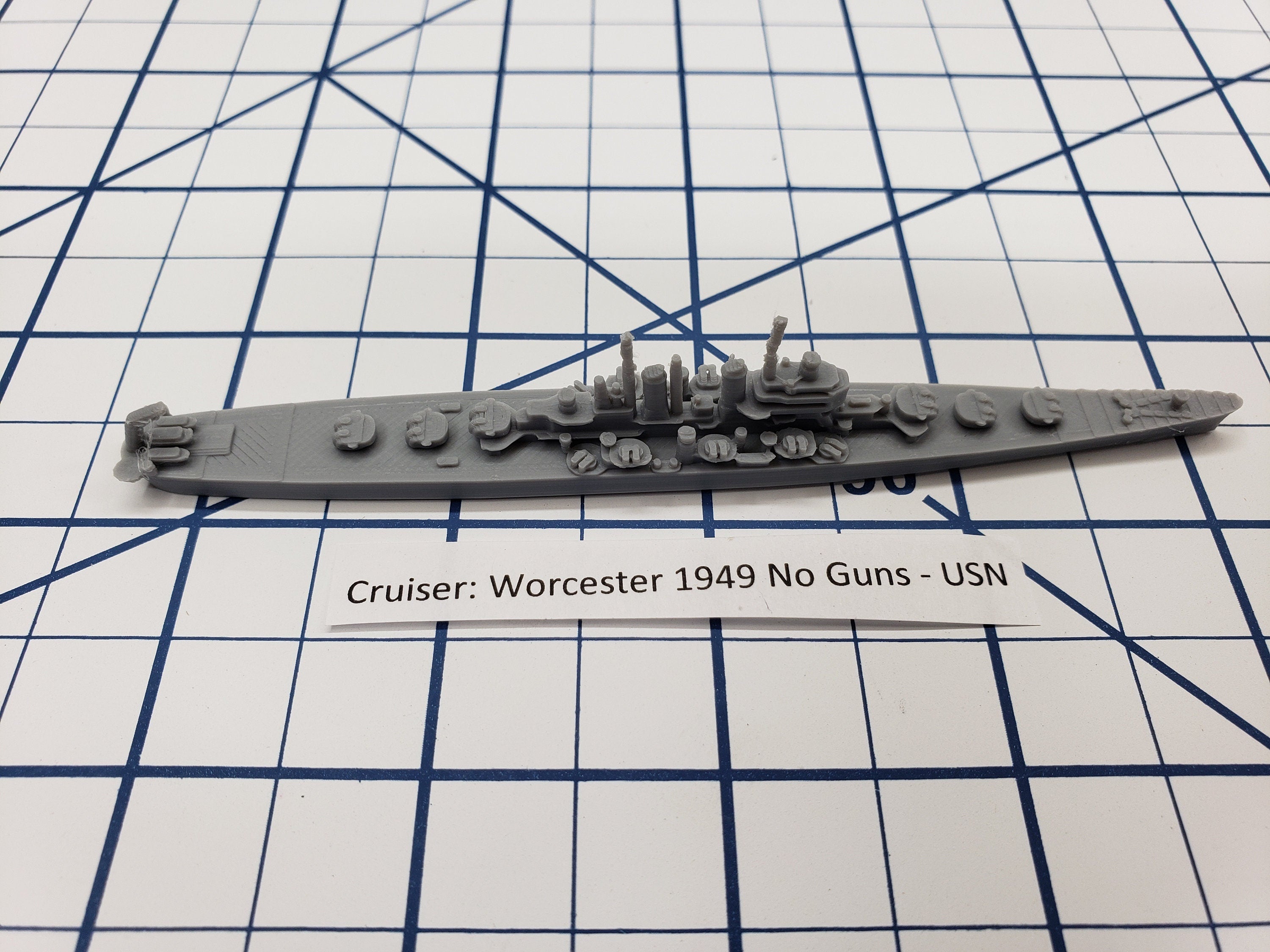 Cruiser - Worcester - USN - Wargaming - Axis and Allies - Naval Miniature - Tabletop Games - Warships