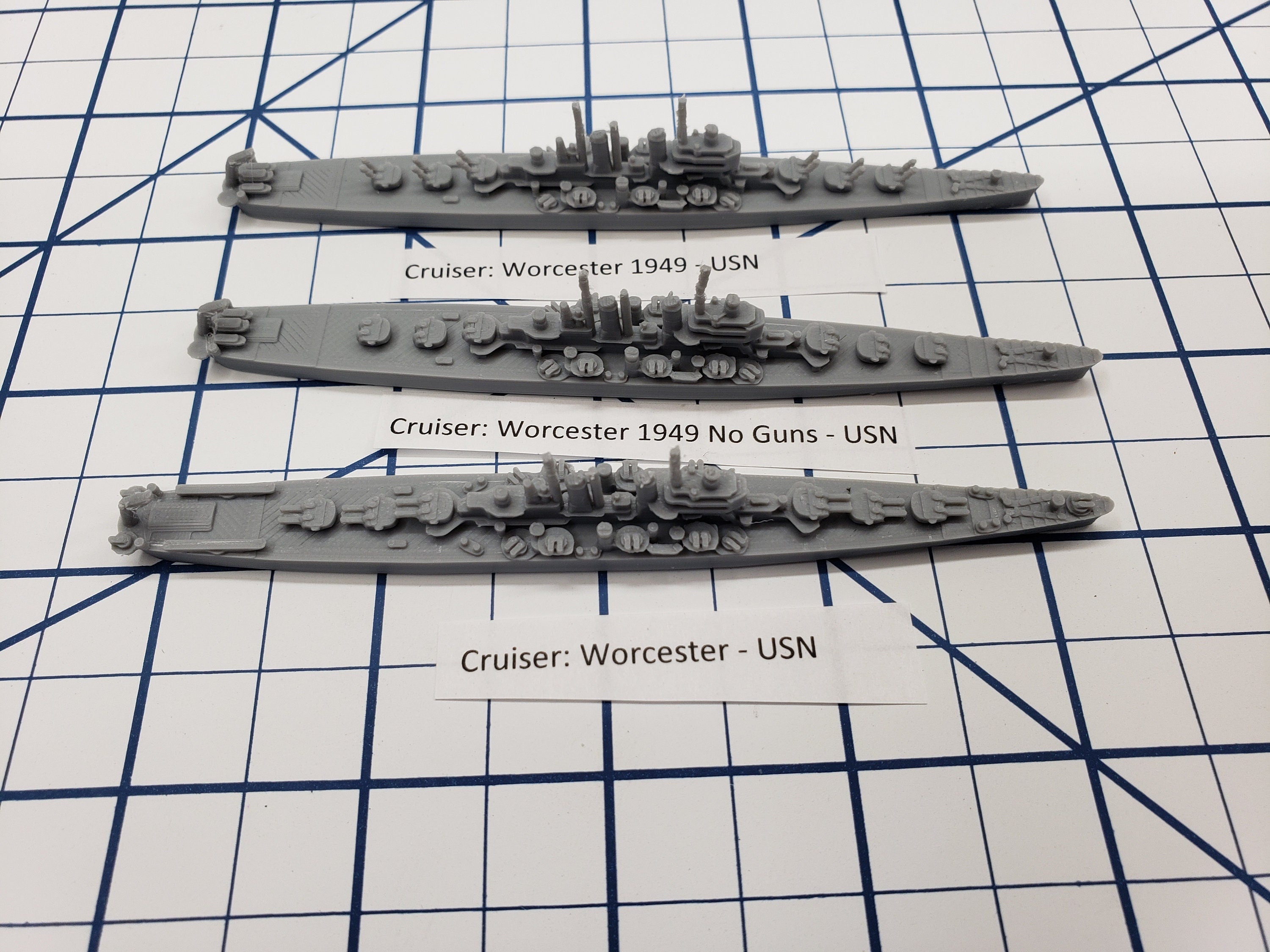 Cruiser - Worcester - USN - Wargaming - Axis and Allies - Naval Miniature - Tabletop Games - Warships