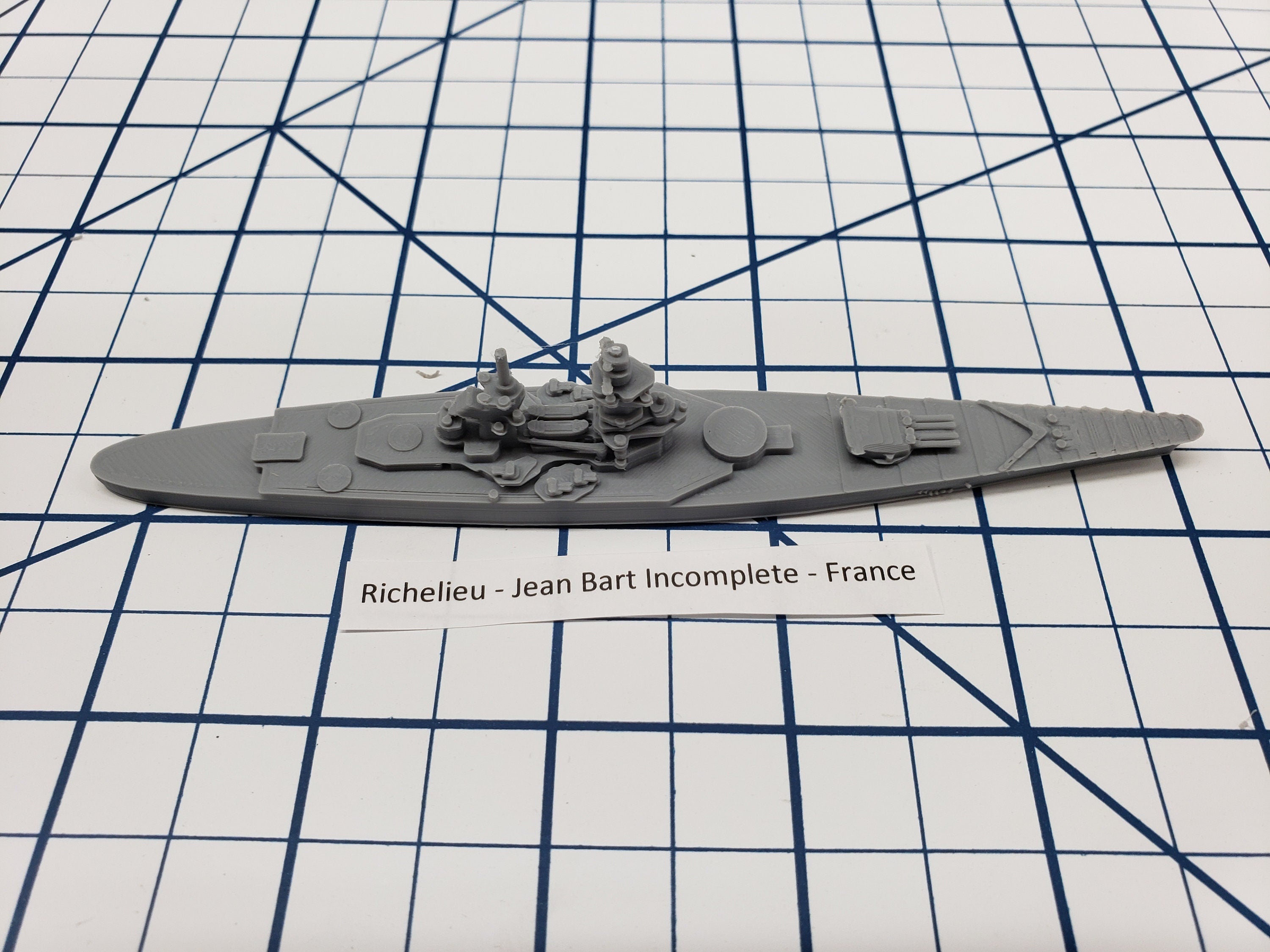 Battleship - Jean Bart - French Navy - Wargaming - Axis and Allies - Naval Miniature - Tabletop Games - Warships