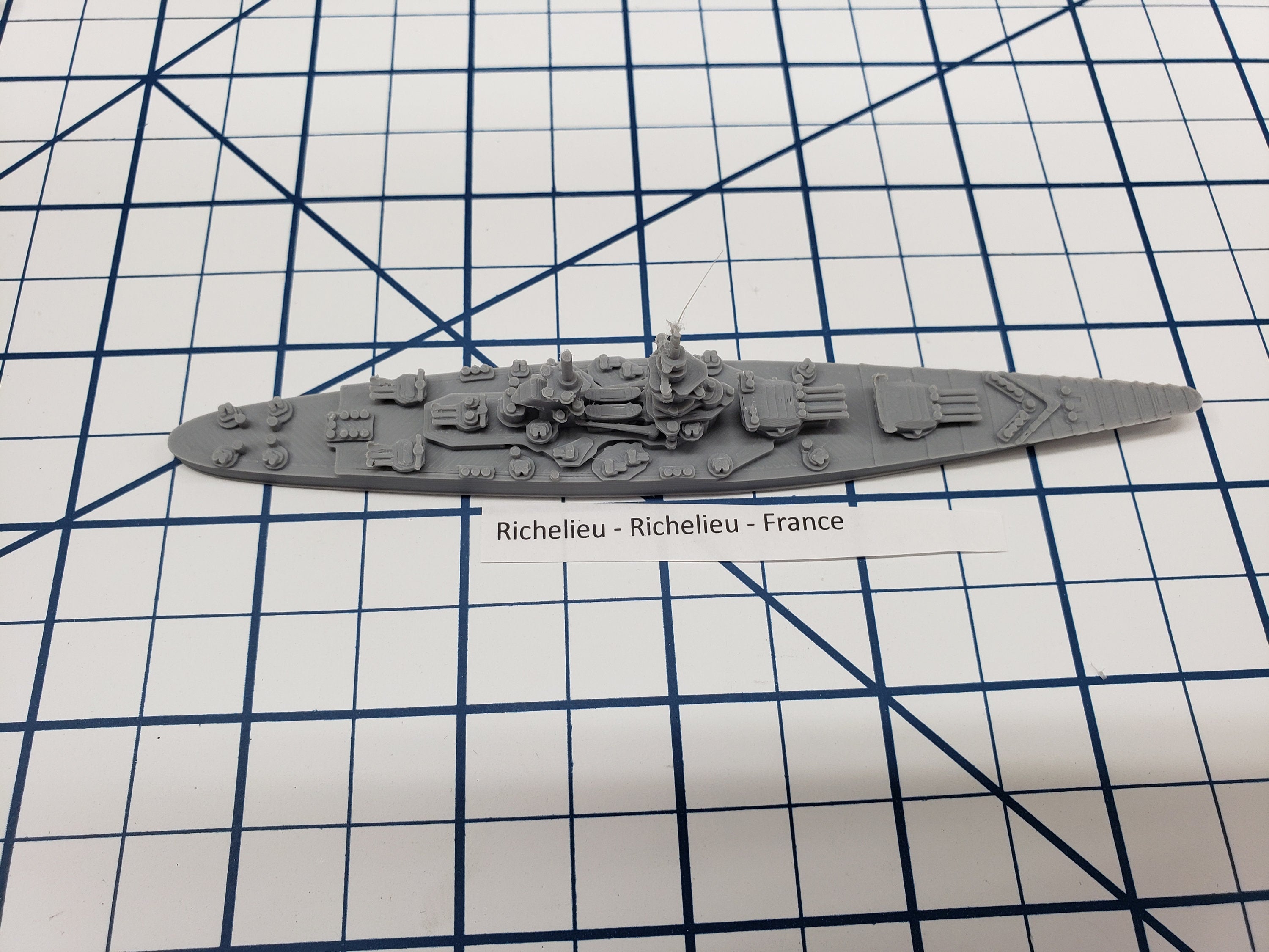 Battleship - Richelieu - French Navy - Wargaming - Axis and Allies - Naval Miniature - Tabletop Games - Warships