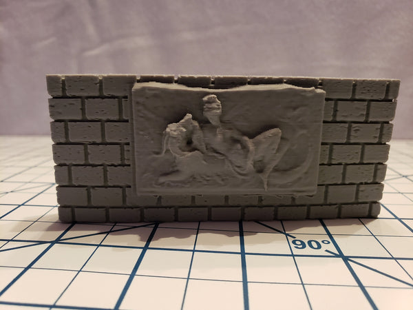 Cut Stone Venus Frieze Wall - OpenLock or DragonLock - Openforge - DND - Pathfinder - Dungeons & Dragons - RPG - Tabletop - 28 mm / 1"