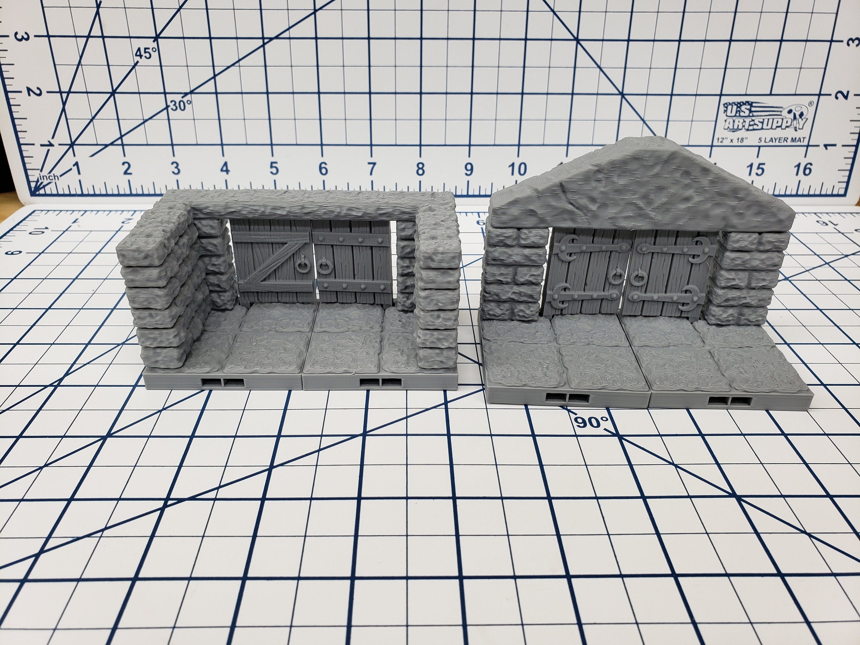 Dungeon Style - Double Doors - DragonLock - DND - Pathfinder - RPG - Dungeon & Dragons - 28 mm / 1" - Terrain - Fat Dragon Games
