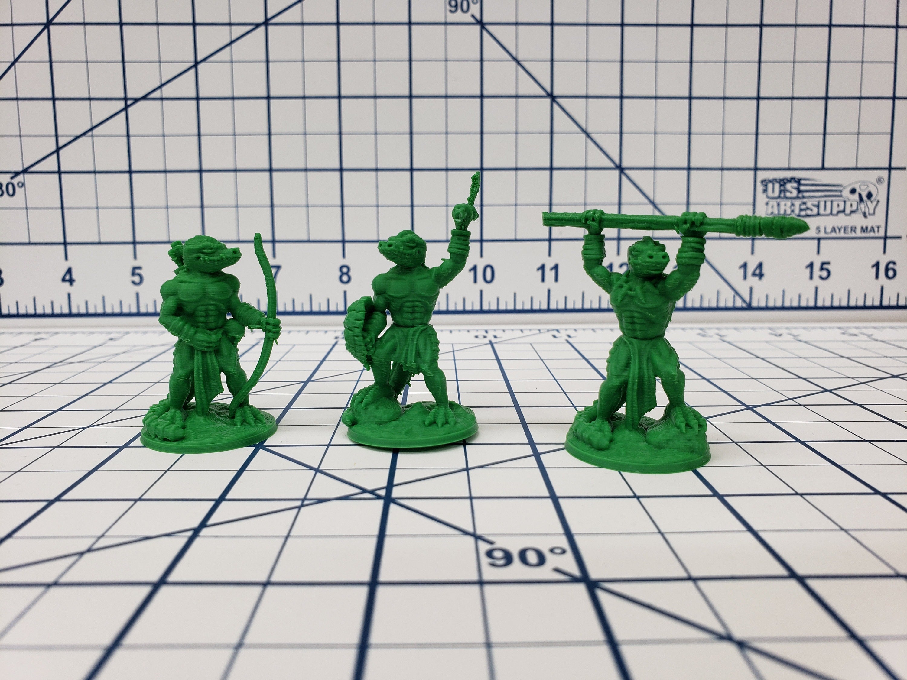 Lizardfolk Miniatures - DND - Pathfinder - RPG - Dungeon & Dragons - Miniature - Mini - 28 mm / 1" - Fat Dragon Games