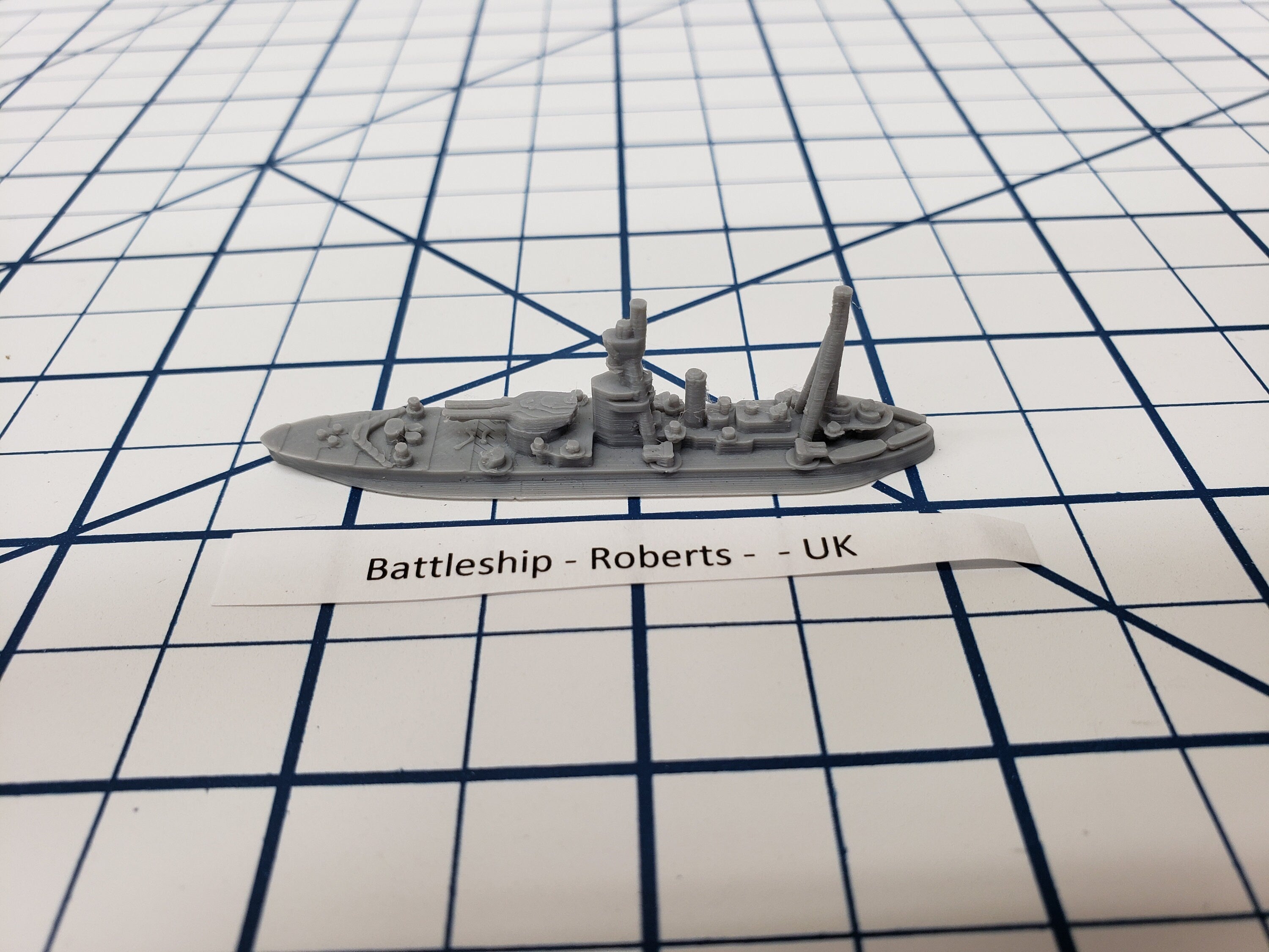 Battleship - HMS Roberts - Royal Navy - Wargaming - Axis and Allies - Naval Miniature - Tabletop Games - Warships