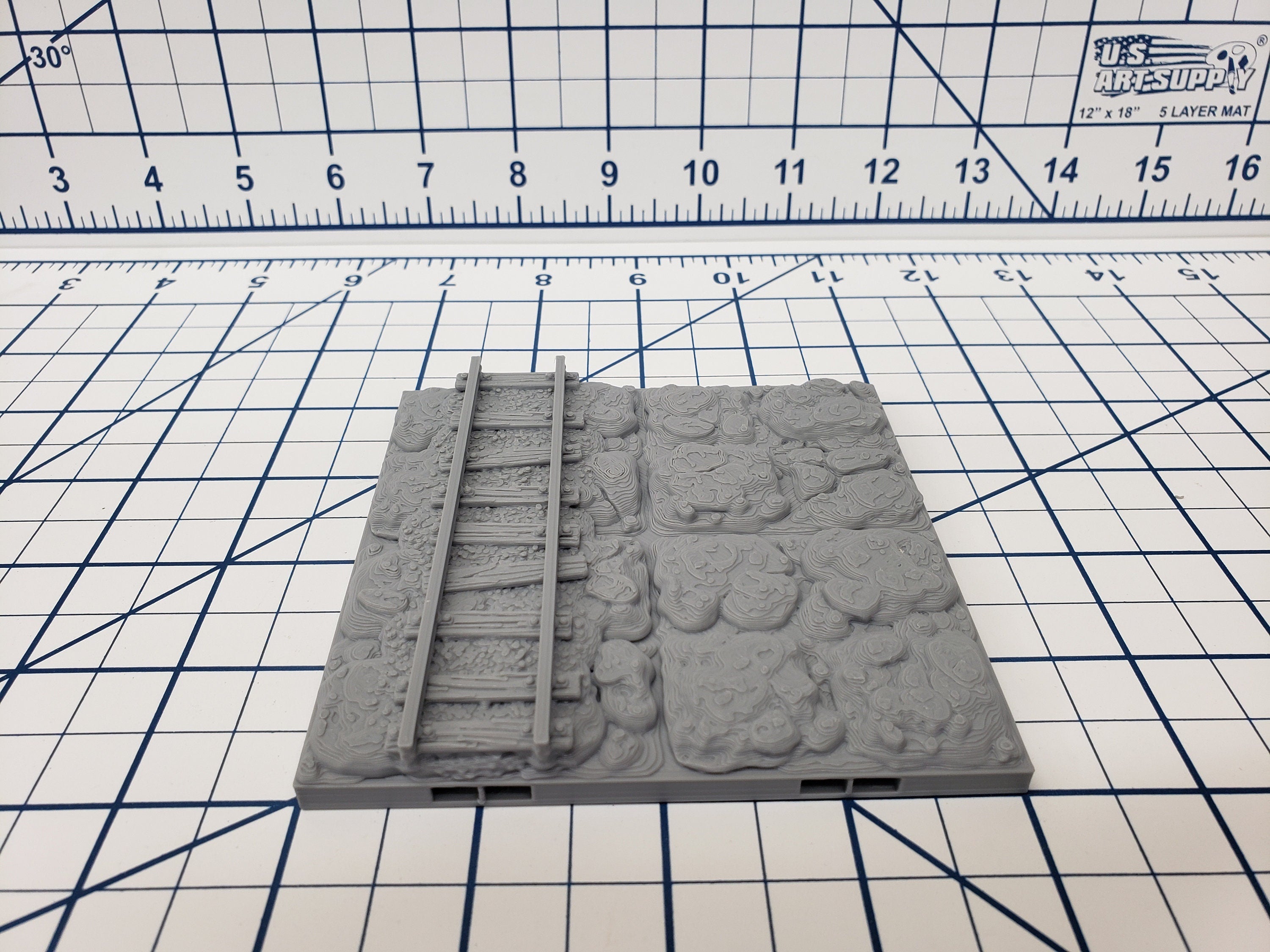 Caverns -4X4 Mine Track Floors - DragonLock - DND - Pathfinder - RPG - Dungeon & Dragons - 28 mm / 1" - Terrain - Fat Dragon Games