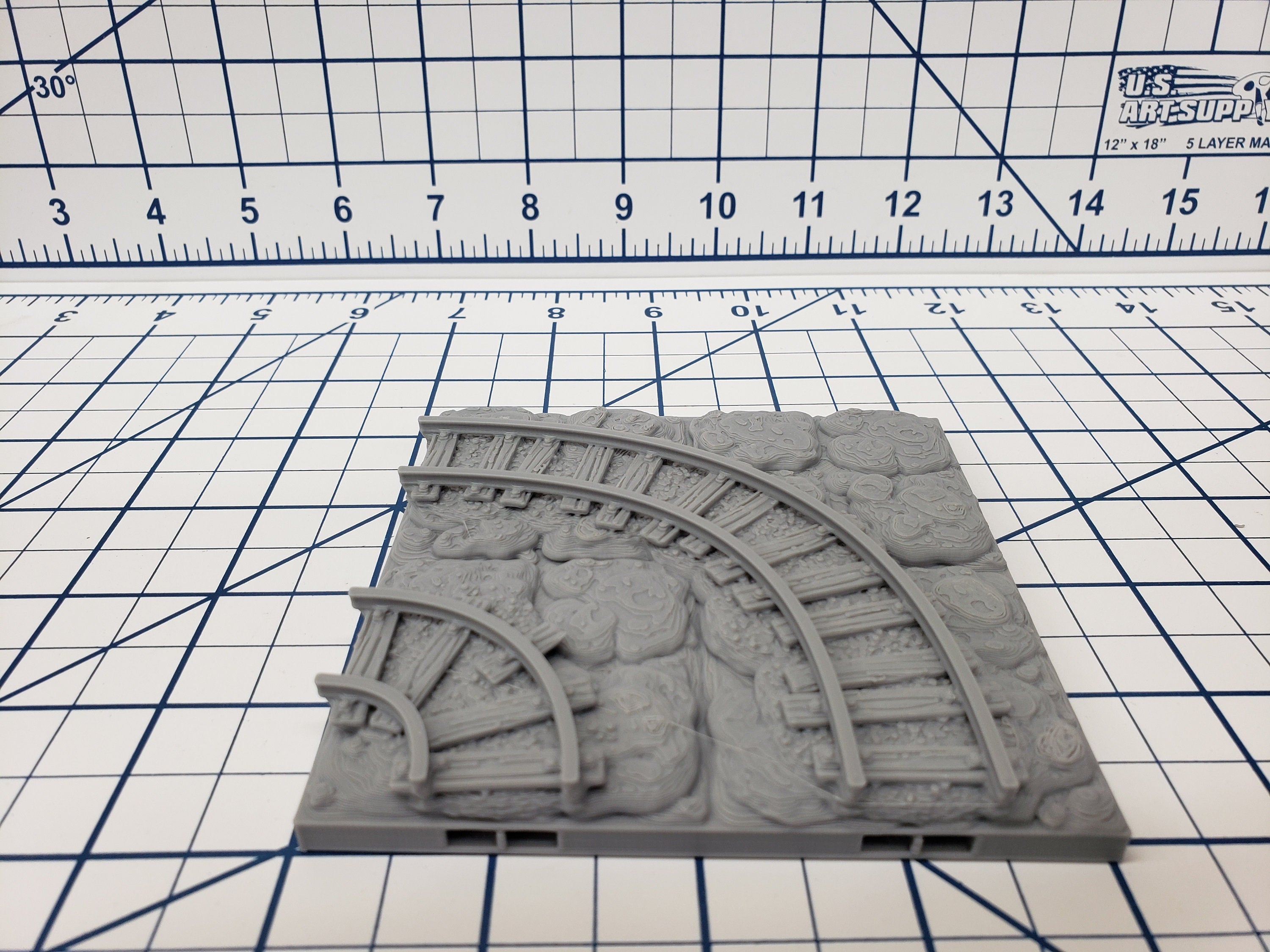 Caverns -4X4 Mine Track Floors - DragonLock - DND - Pathfinder - RPG - Dungeon & Dragons - 28 mm / 1" - Terrain - Fat Dragon Games