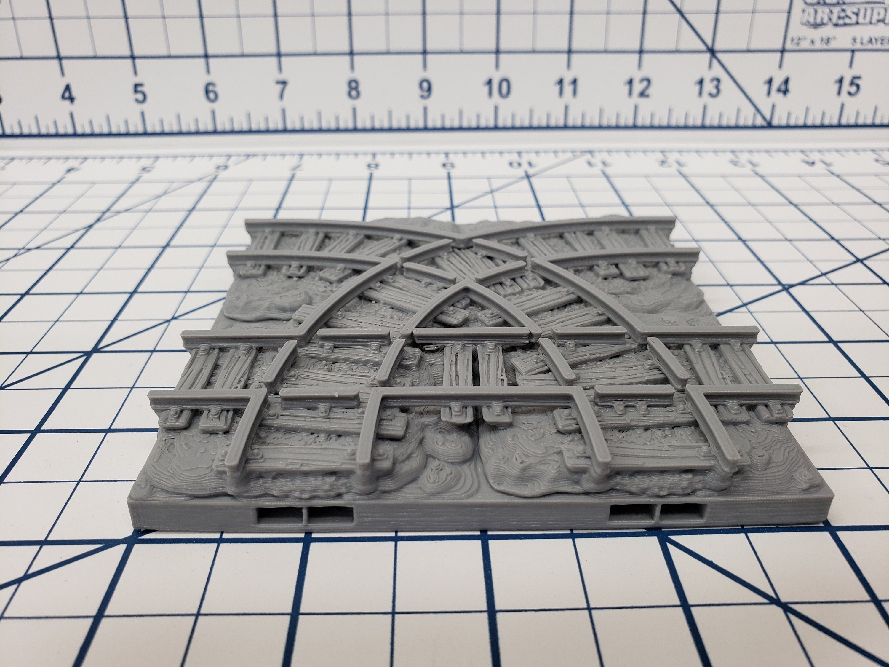 Caverns -4X4 Mine Track Floors - DragonLock - DND - Pathfinder - RPG - Dungeon & Dragons - 28 mm / 1" - Terrain - Fat Dragon Games