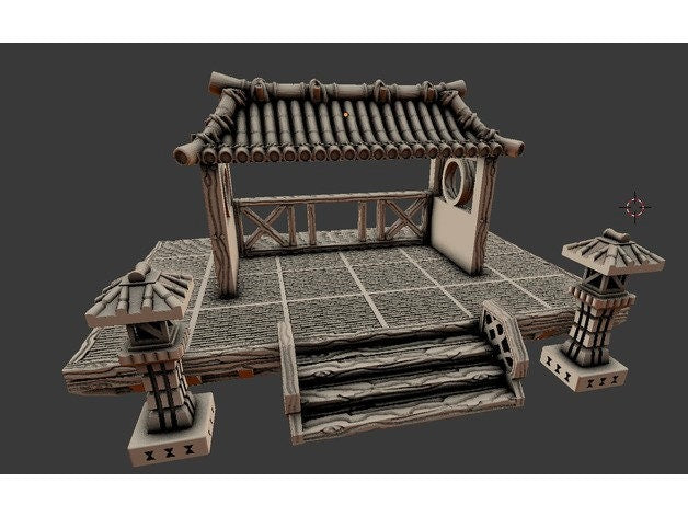 OpenForge Oriental Pagoda - Tabletop - DND - Pathfinder - RPG - 28 mm / 1" - Terrain - Dungeons & Dragons -