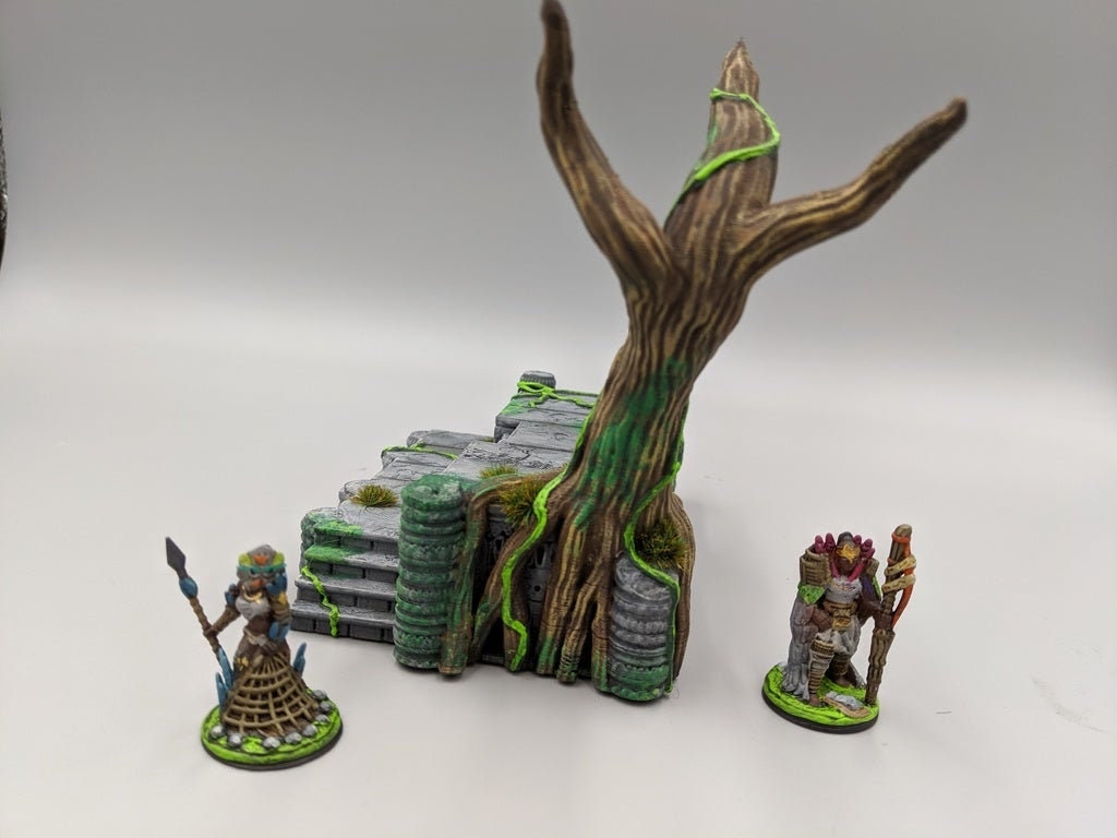 OpenForge - Places of Power - Overgrown Temple - Tabletop - DND - Pathfinder - RPG - 28 mm / 1" - Terrain - Dungeons & Dragons -