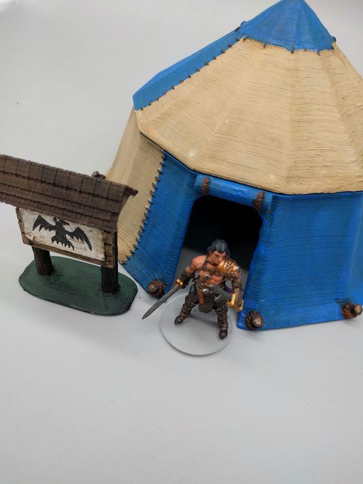 Pavilion Tent - OpenForge - DND - Pathfinder - RPG - Dungeon & Dragons - 28 mm / 1" Scale - Dungeon and Map Accessories