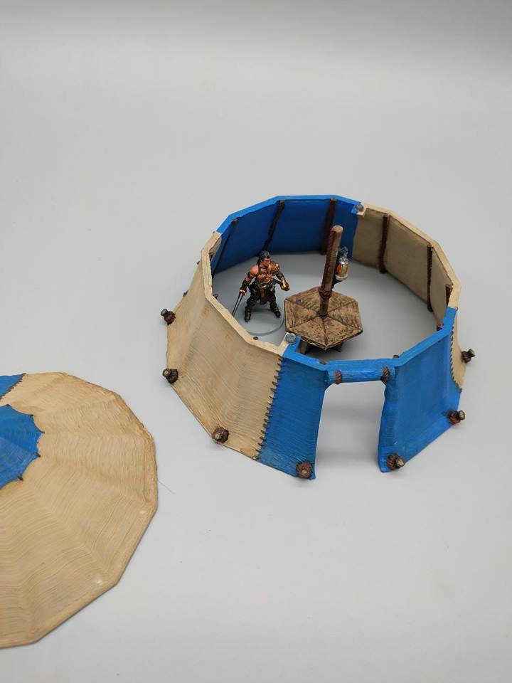 Pavilion Tent - OpenForge - DND - Pathfinder - RPG - Dungeon & Dragons - 28 mm / 1" Scale - Dungeon and Map Accessories
