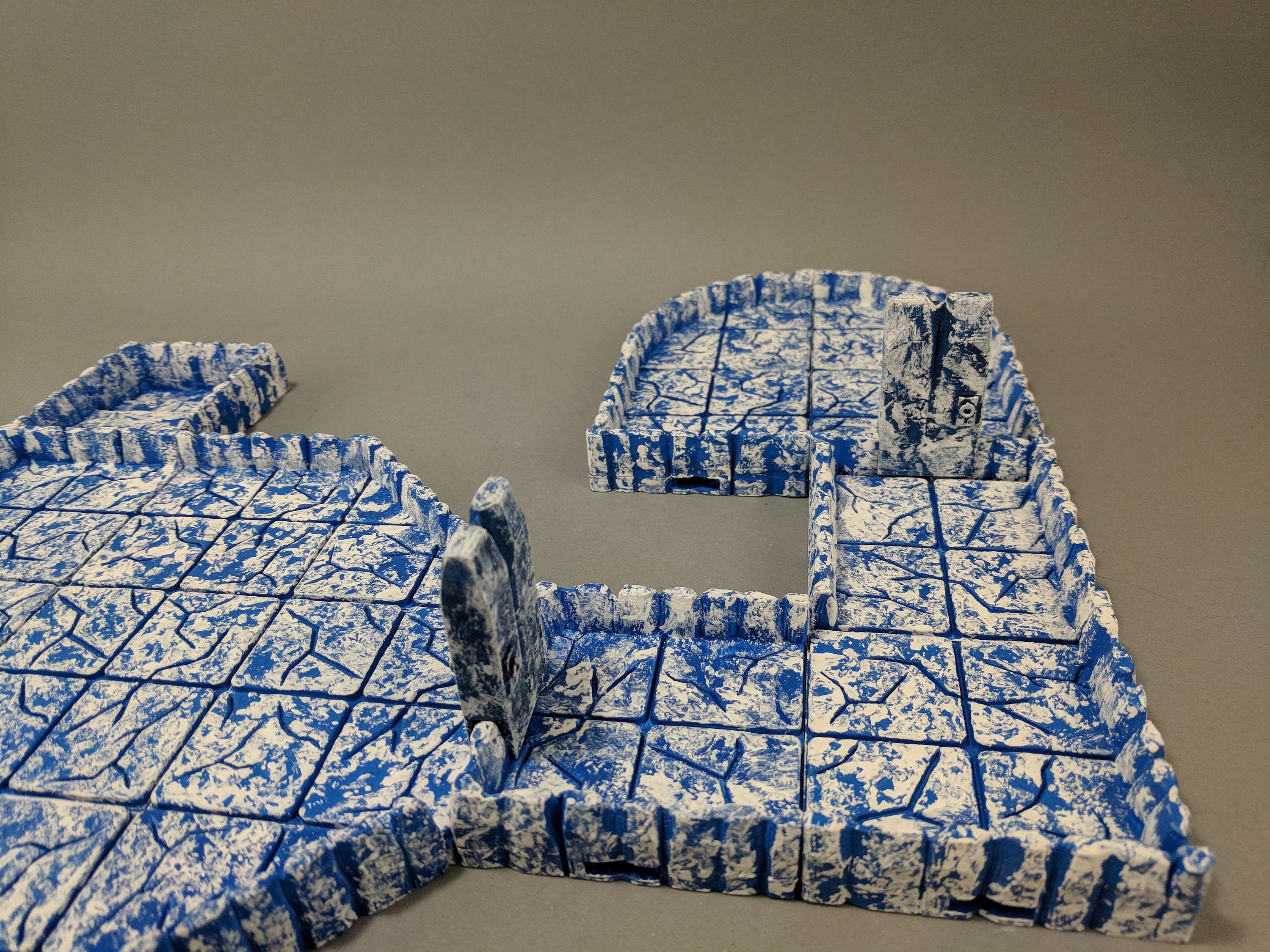 True Tiles - Ice Tiles Deluxe Set 75 Tiles! - OpenLock - DND - Pathfinder - Dungeons & Dragons - Terrain - RPG - Tabletop - 28 mm / 1"