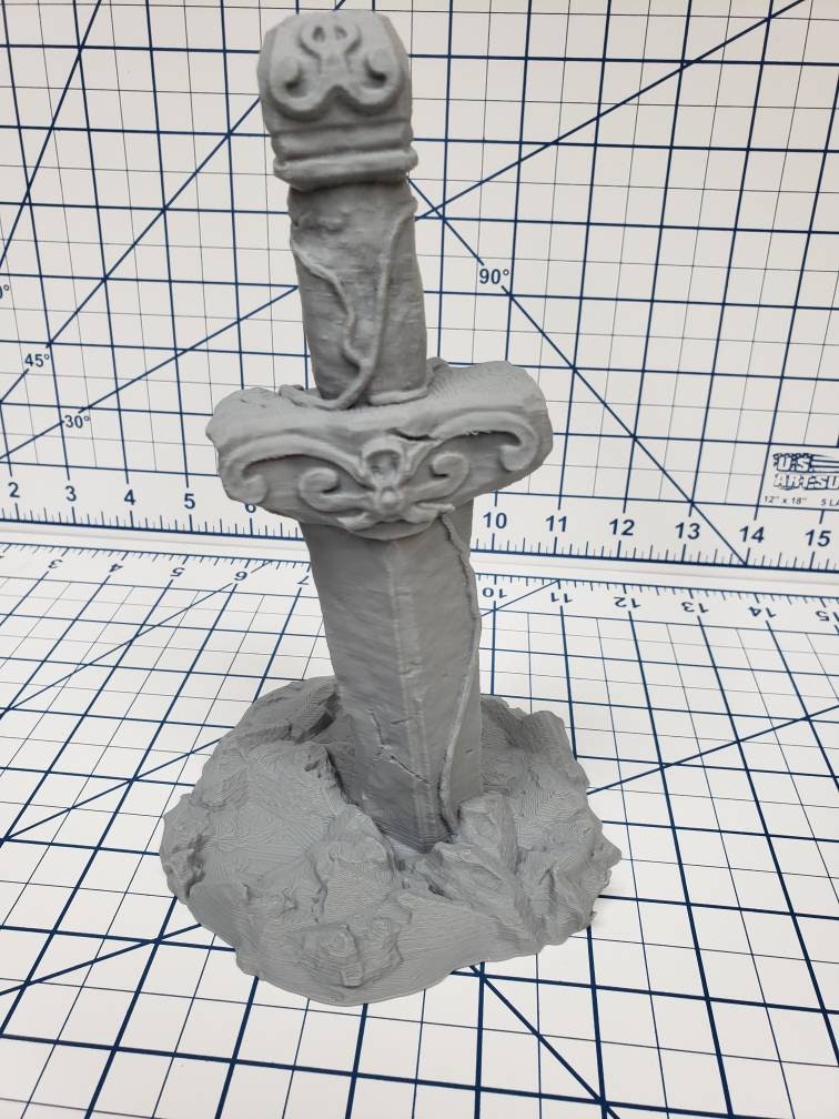 Ancient Sword Statue - OpenForge - Tabletop - DND - Pathfinder - RPG - OpenForge - Terrain - Dungeons & Dragons - 28 mm / 1" -