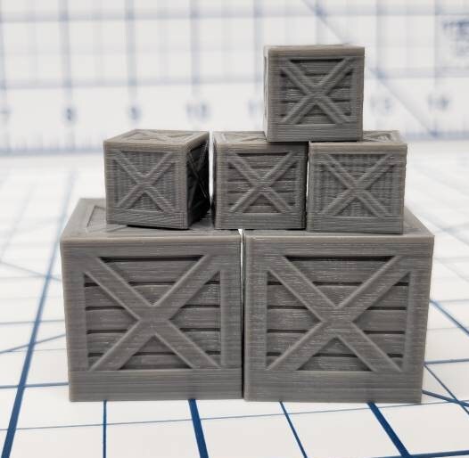 Set of Crates - Hero's Hoard - DND - Pathfinder - Dungeons & Dragons - RPG - Tabletop - EC3D - Terrain - Map Scatter