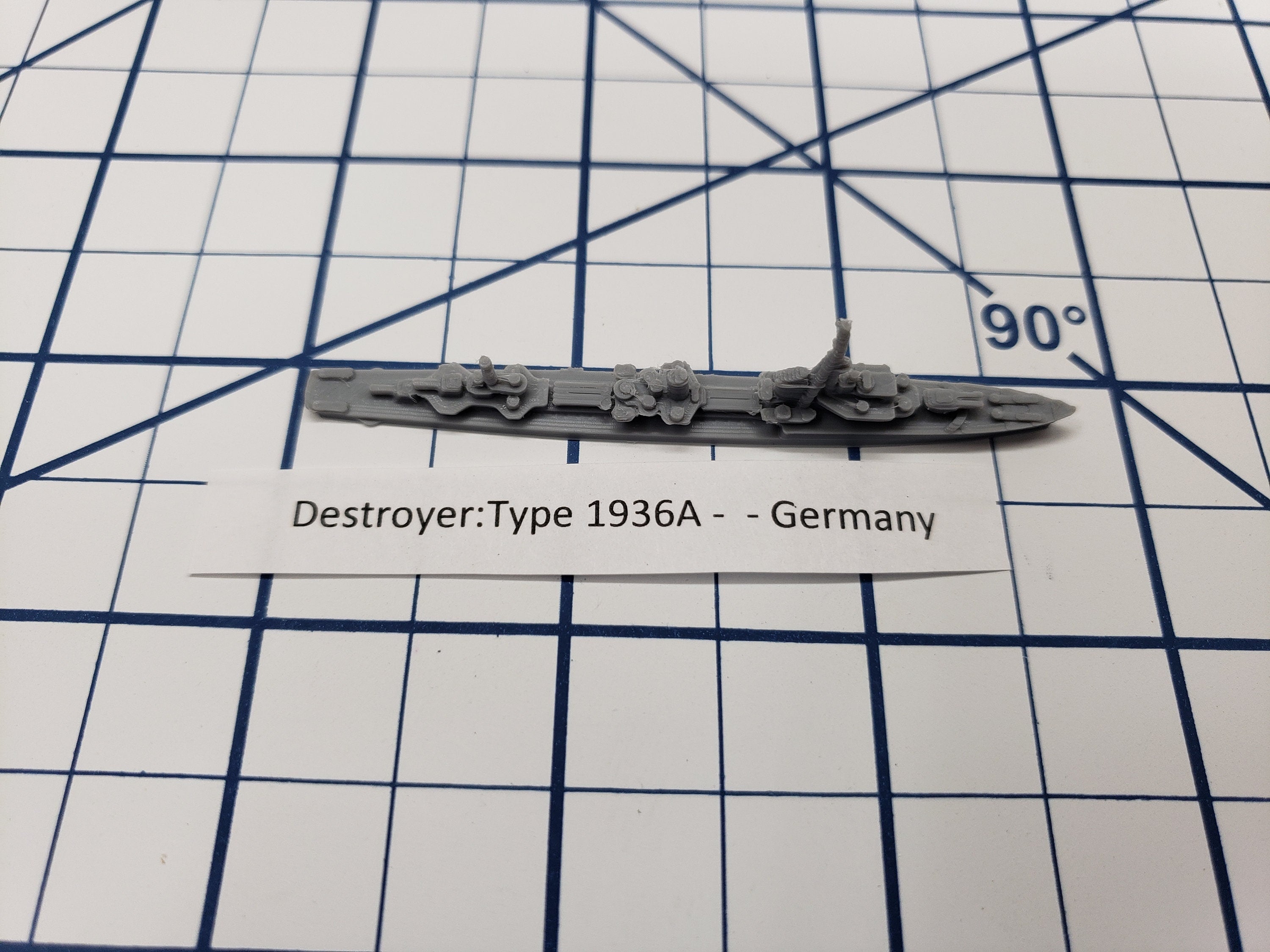 Destroyer - Type 1936A - German Navy - Wargaming - Axis and Allies - Naval Miniature - Tabletop Games - Warships
