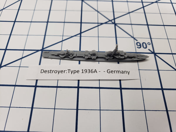 Destroyer - Type 1936A - German Navy - Wargaming - Axis and Allies - Naval Miniature - Victory at Sea - Tabletop Games - Warships