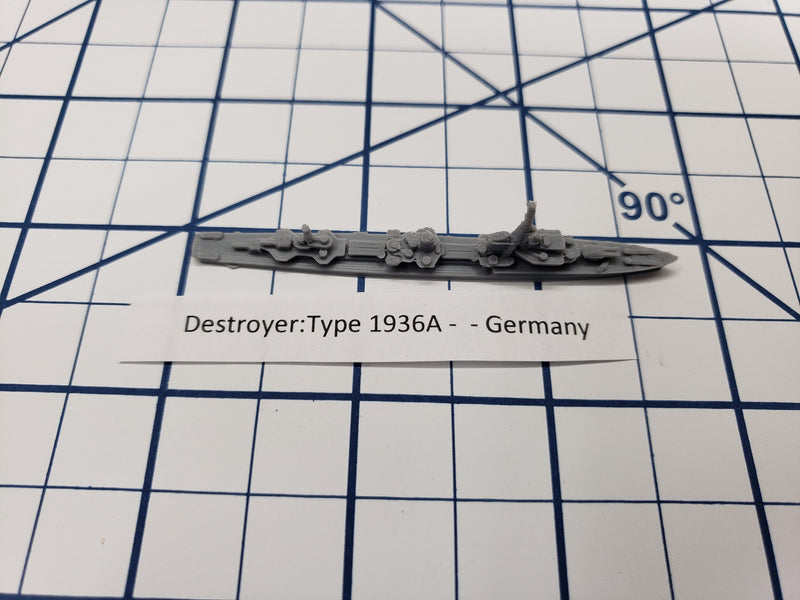 Destroyer - Type 1936A - German Navy - Wargaming - Axis and Allies - Naval Miniature - Victory at Sea - Tabletop Games - Warships