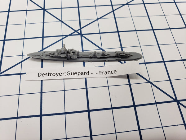 Destroyer - Guepard Class - French Navy - Wargaming - Axis and Allies - Naval Miniature - Victory at Sea - Tabletop Games - Warships