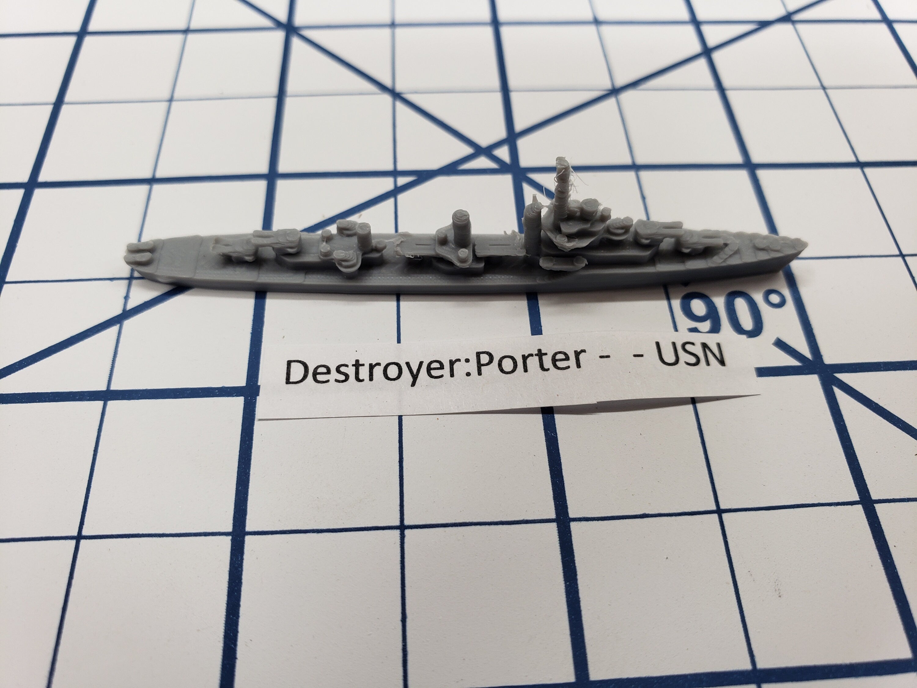 Destroyer - Porter Class - USN - Wargaming - Axis and Allies - Naval Miniature - Tabletop Games - Warships
