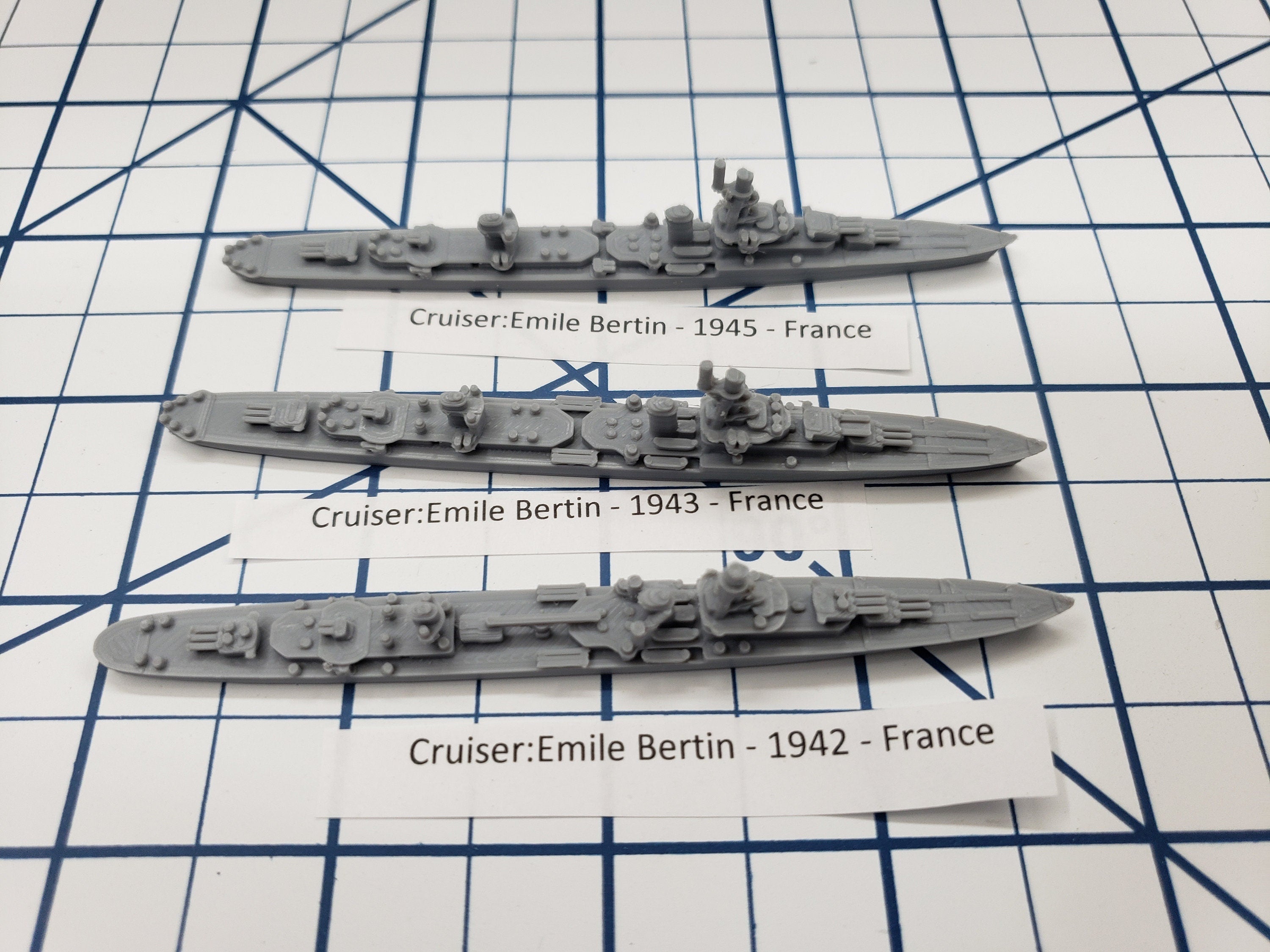 Cruiser - Emile Bertin - French Navy - Wargaming - Axis and Allies - Naval Miniature - Tabletop Games - Warships