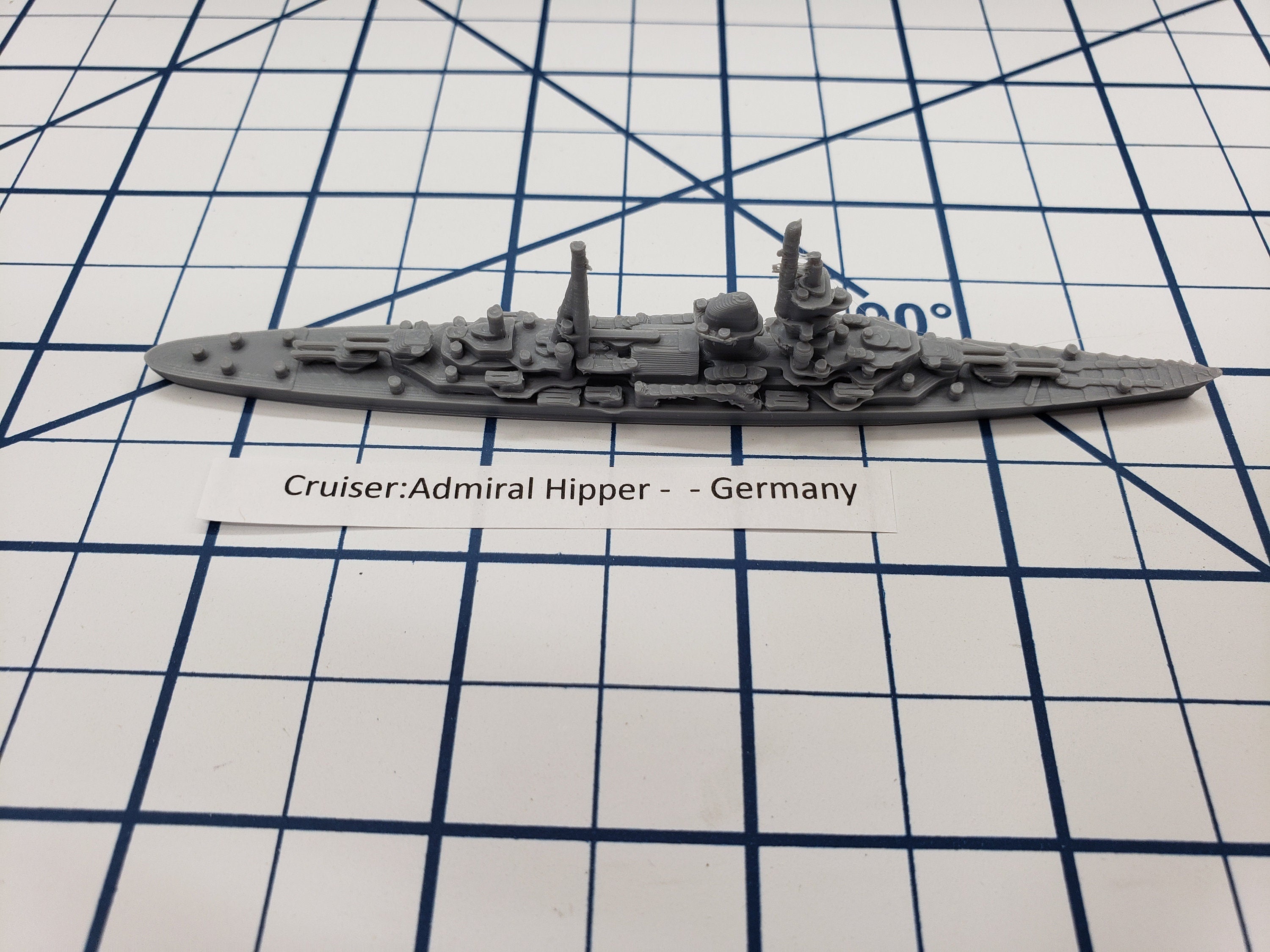 Cruiser - Admiral Hipper - German Navy - Wargaming - Axis and Allies - Naval Miniature - Tabletop Games - Warships