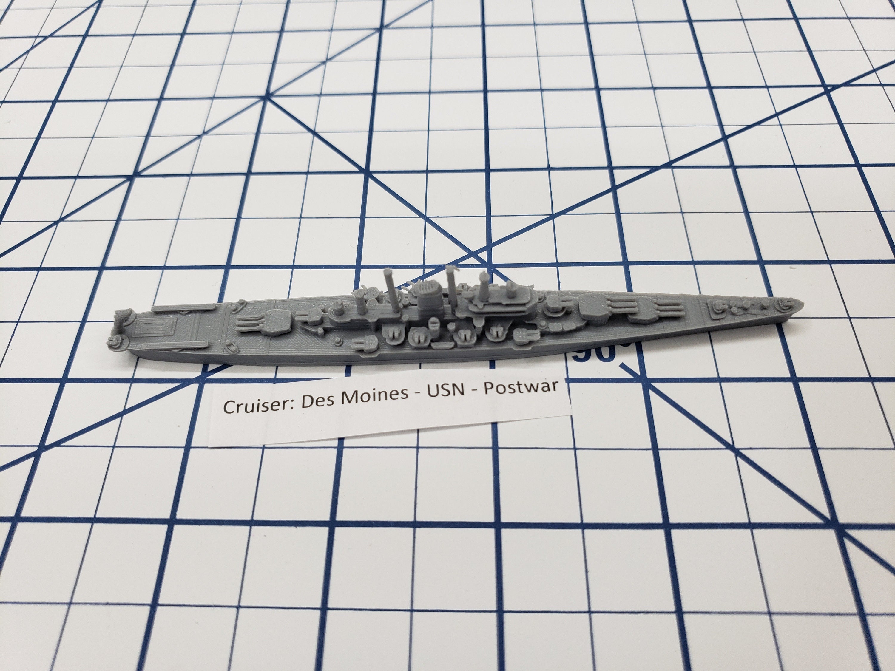 Cruiser - Des Moines - USN - Wargaming - Axis and Allies - Naval Miniature - Tabletop Games - Warships