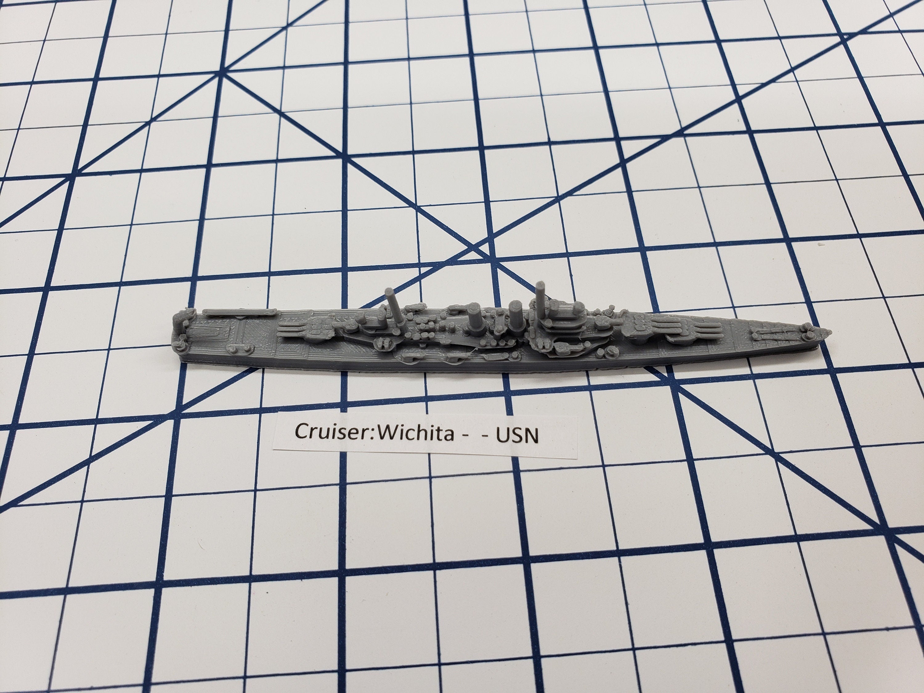 Cruiser - Wichita - USN - Wargaming - Axis and Allies - Naval Miniature - Tabletop Games - Warships