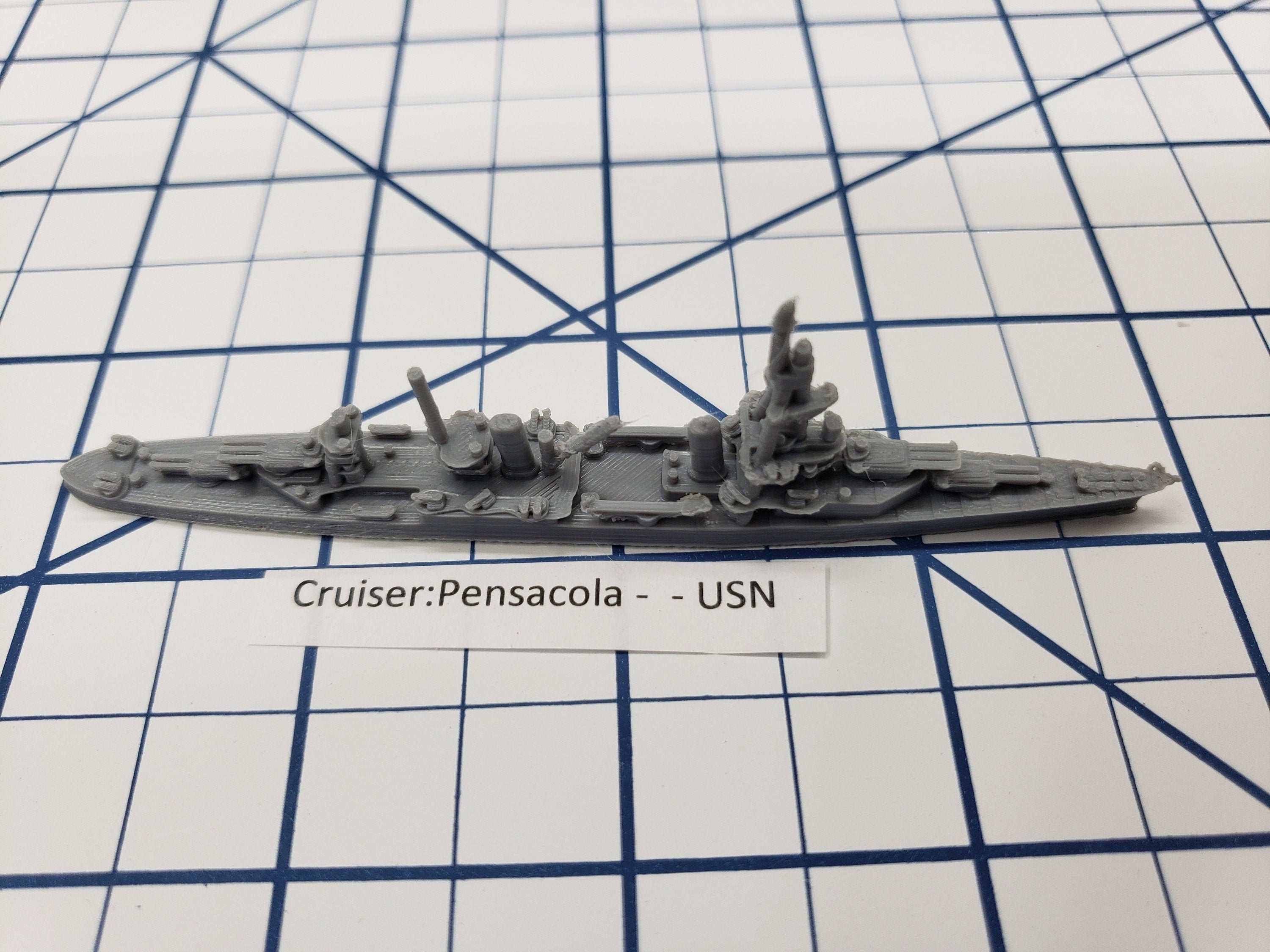 Cruiser - Pensacola - 1942 Variant - USN - Wargaming - Axis and Allies - Naval Miniature - Tabletop Games - Warships