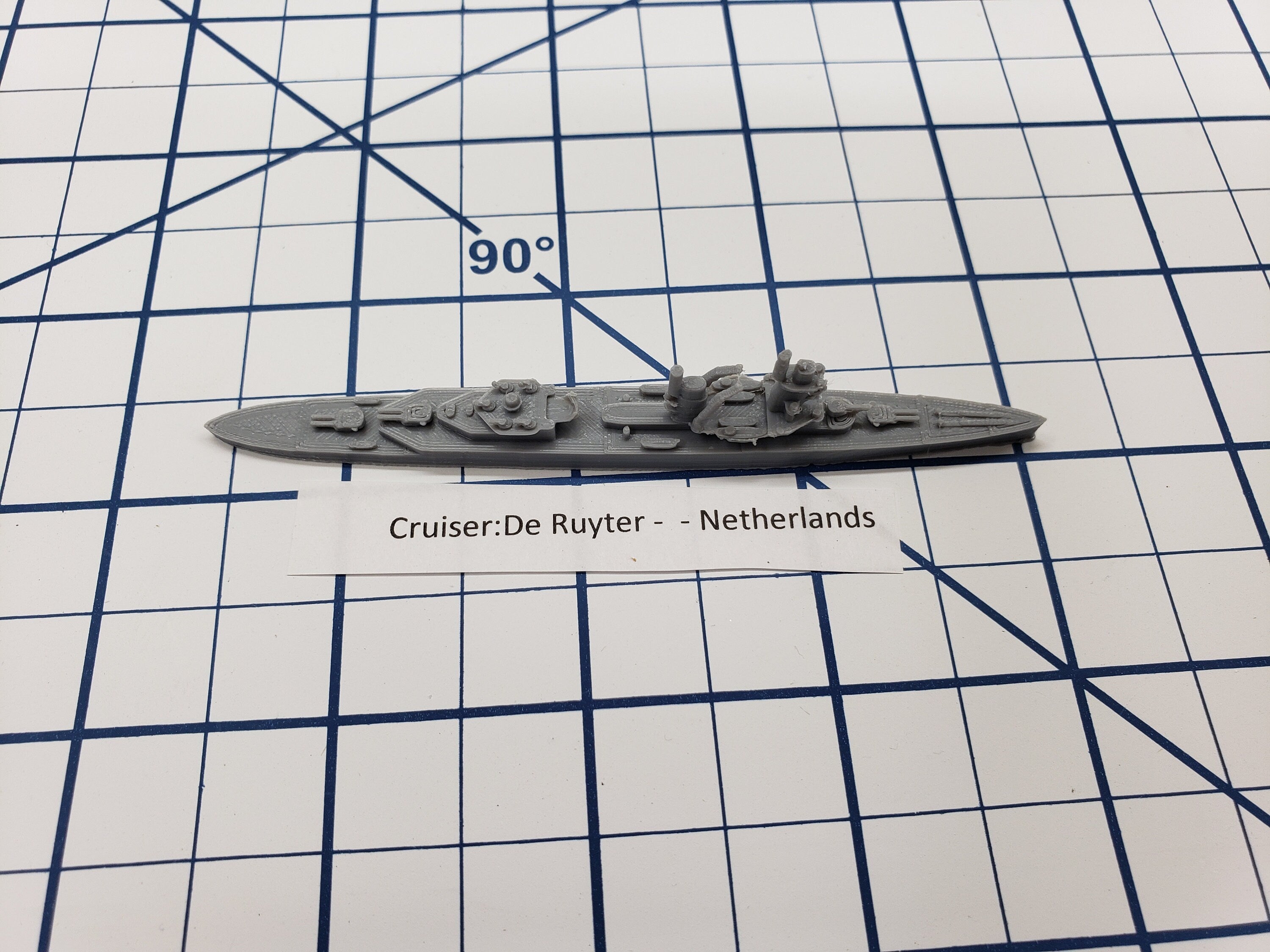 Cruiser - De Ruyter - Netherlands - Wargaming - Axis and Allies - Naval Miniature - Tabletop Games - Warships