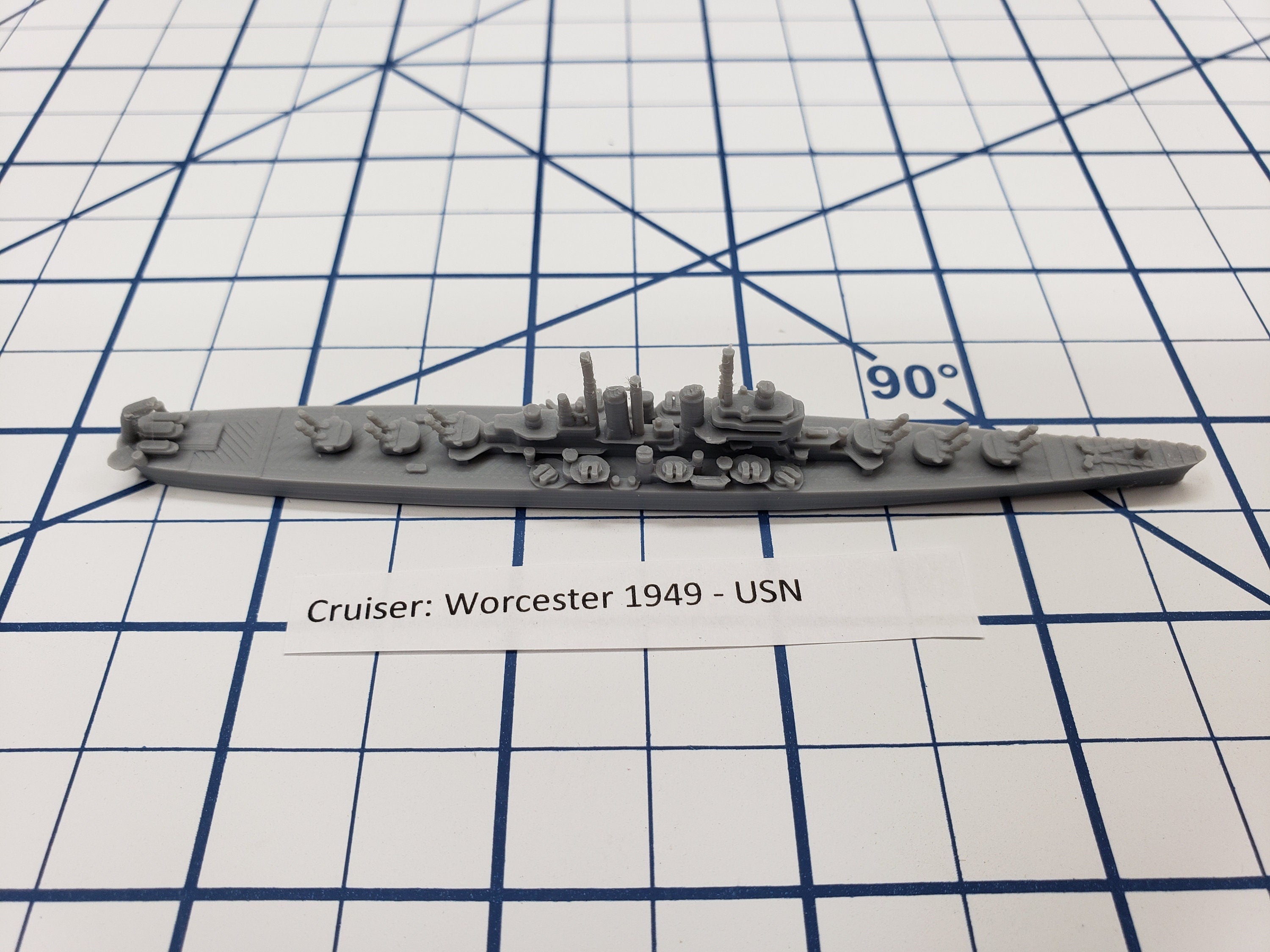 Cruiser - Worcester - USN - Wargaming - Axis and Allies - Naval Miniature - Tabletop Games - Warships