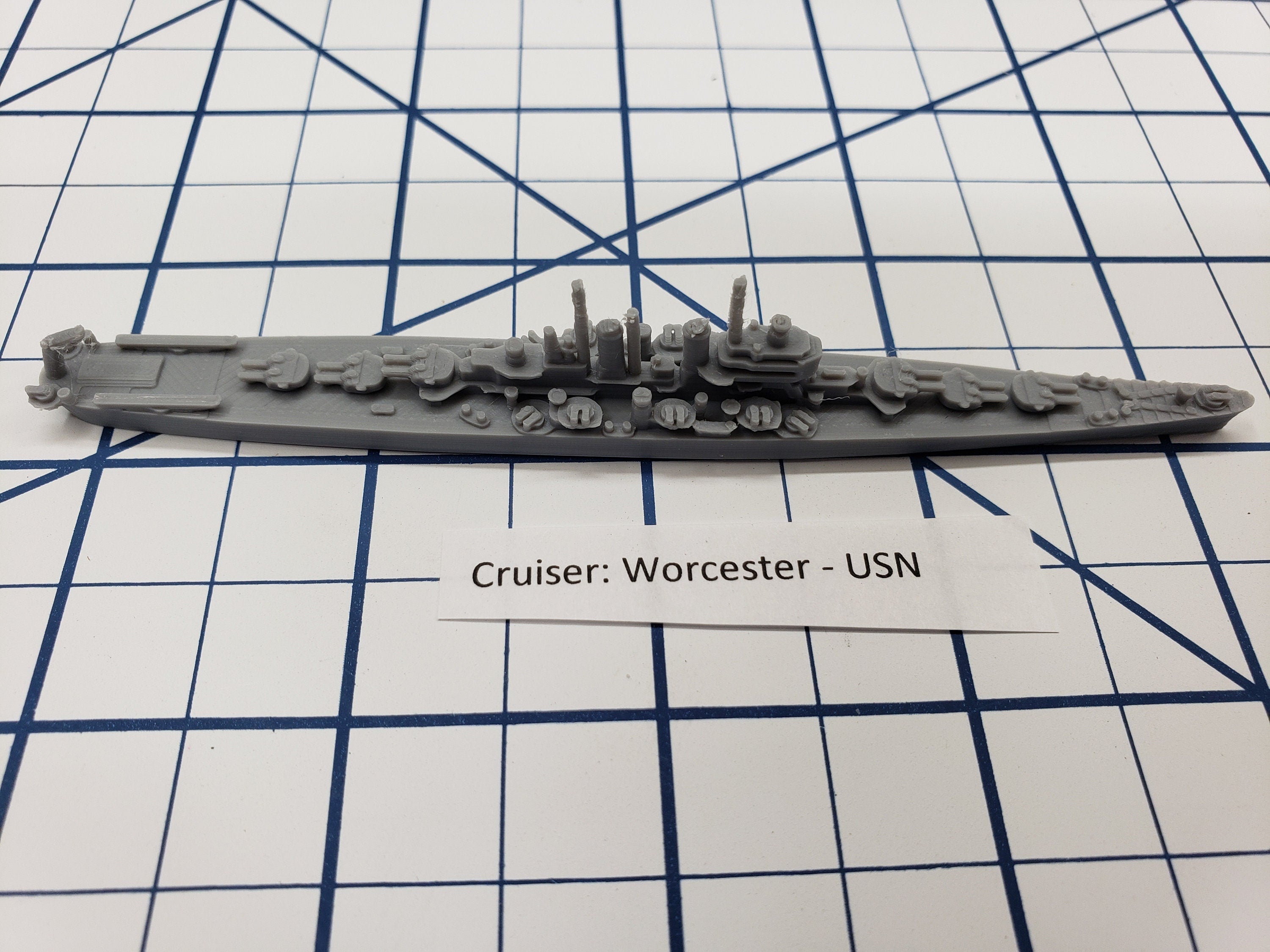 Cruiser - Worcester - USN - Wargaming - Axis and Allies - Naval Miniature - Tabletop Games - Warships