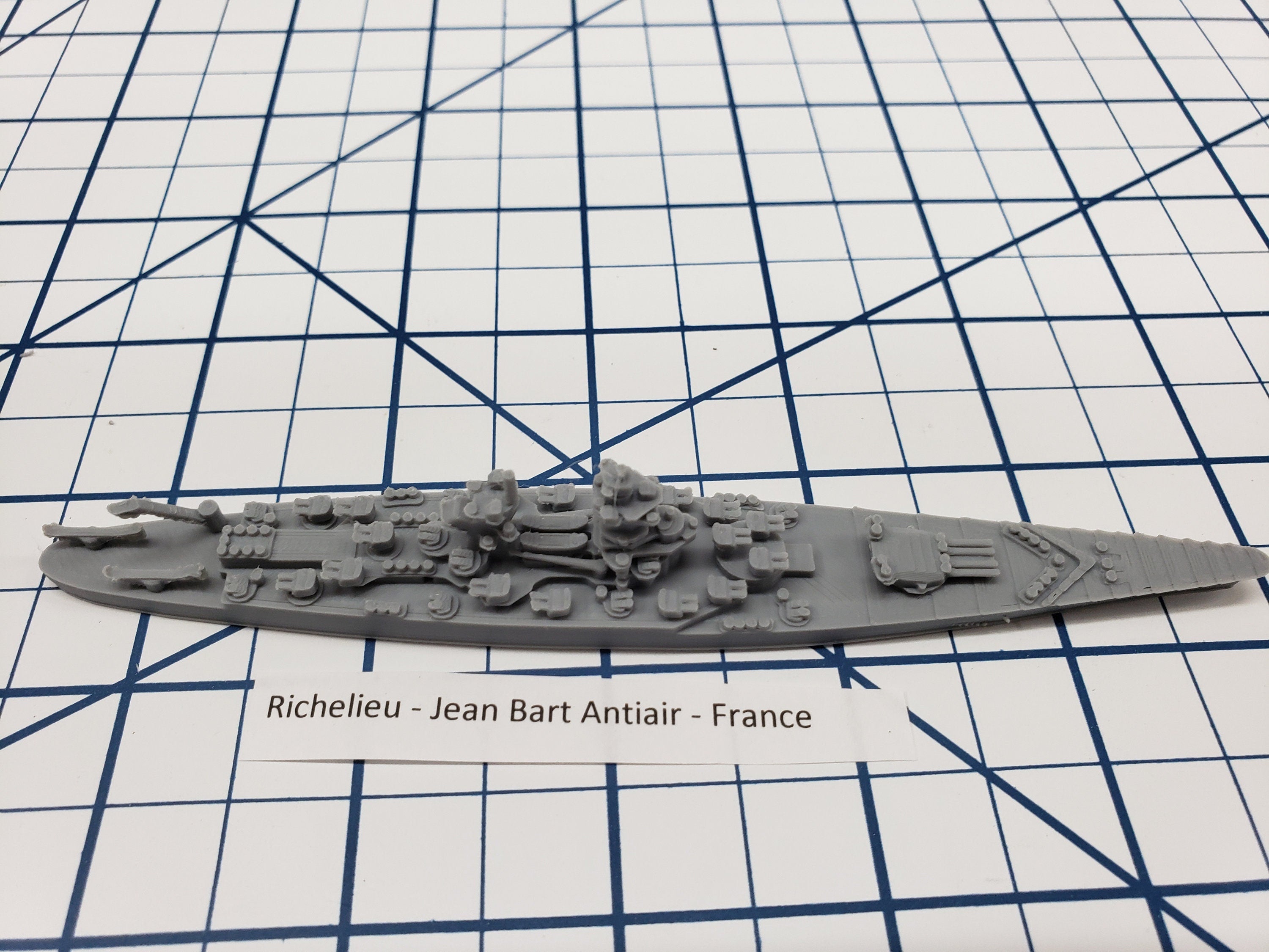 Battleship - Jean Bart - French Navy - Wargaming - Axis and Allies - Naval Miniature - Tabletop Games - Warships