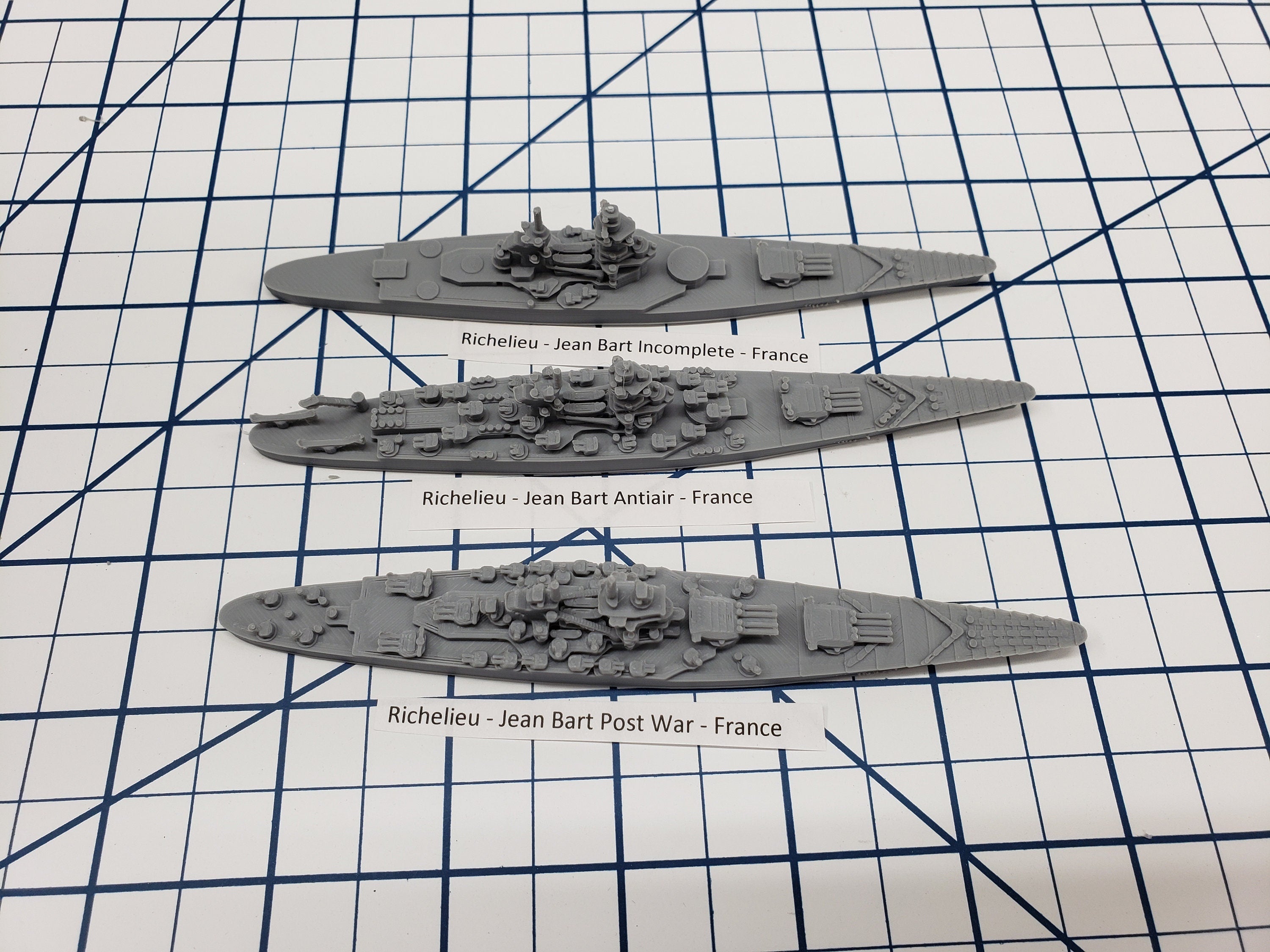 Battleship - Jean Bart - French Navy - Wargaming - Axis and Allies - Naval Miniature - Tabletop Games - Warships