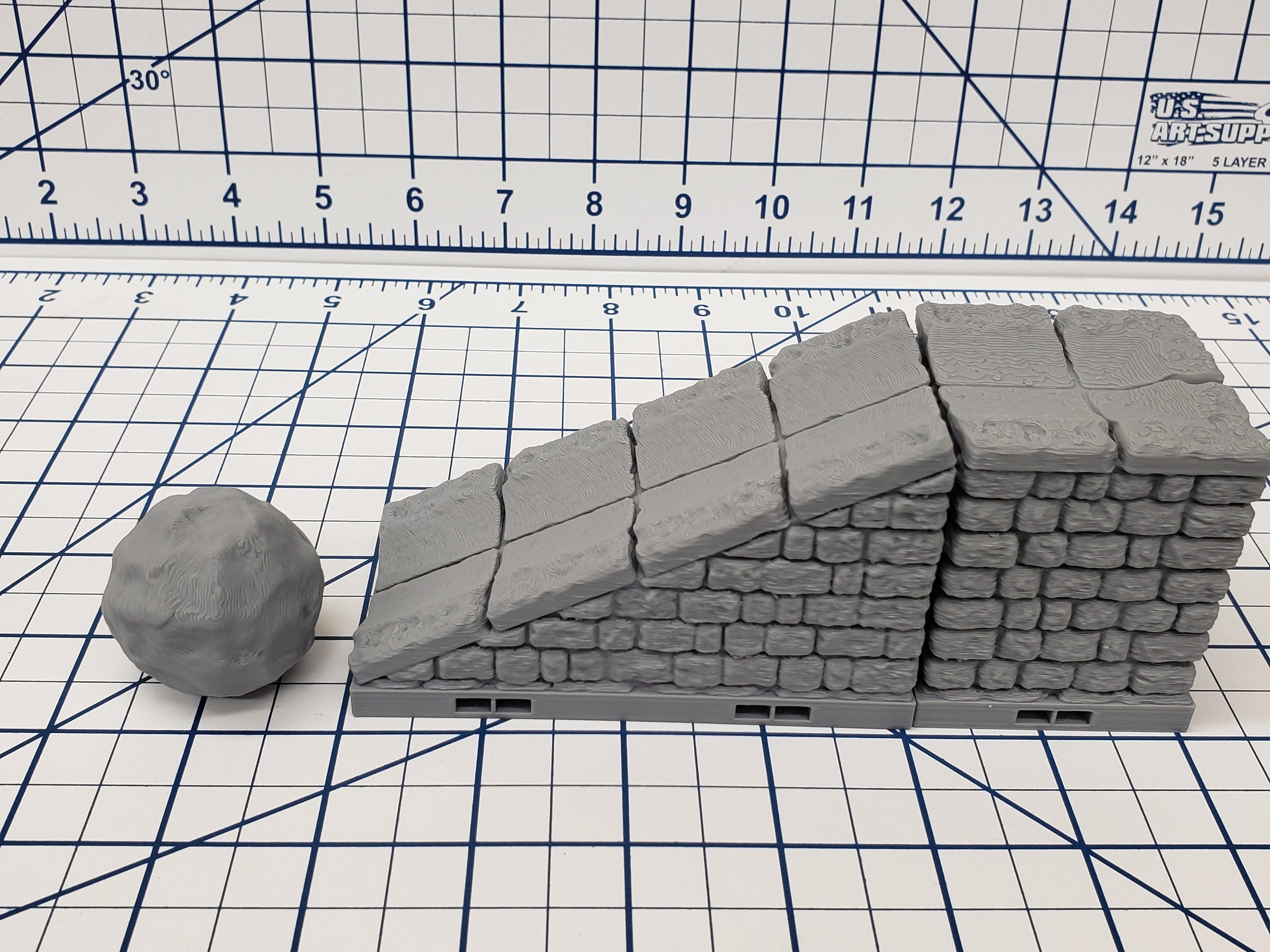 Dungeon Style - Boulder Ramp Trap - DragonLock - DND - Pathfinder - RPG - Dungeon & Dragons - 28 mm / 1" - Terrain - Fat Dragon Games