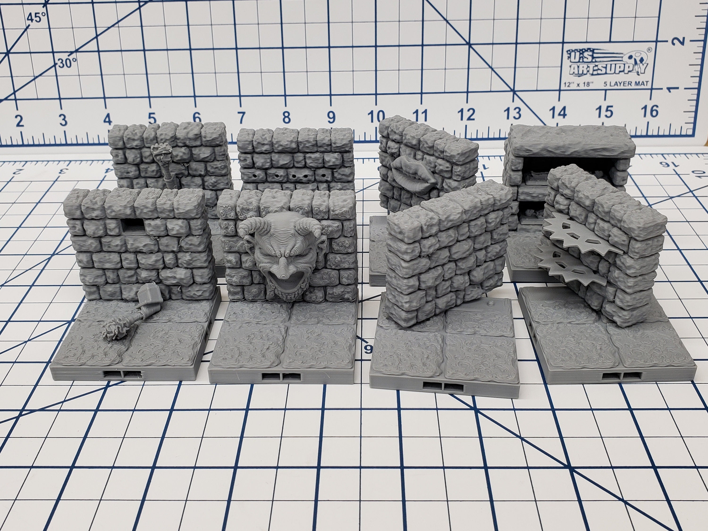 Dungeon Style - Special Walls 1 - DragonLock - DND - Pathfinder - RPG - Dungeon & Dragons - 28 mm / 1" - Terrain - Fat Dragon Games