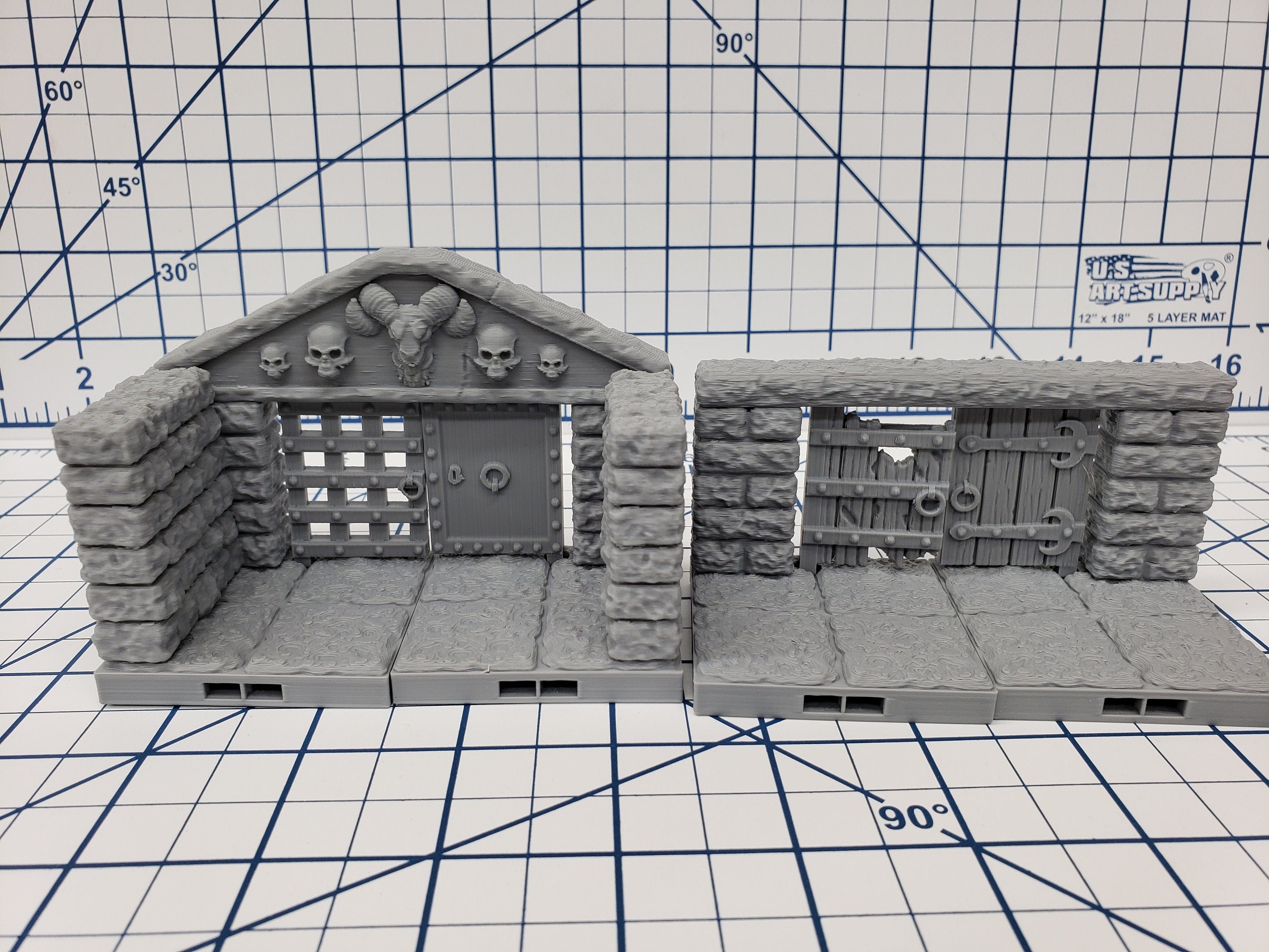 Dungeon Style - Double Doors - DragonLock - DND - Pathfinder - RPG - Dungeon & Dragons - 28 mm / 1" - Terrain - Fat Dragon Games