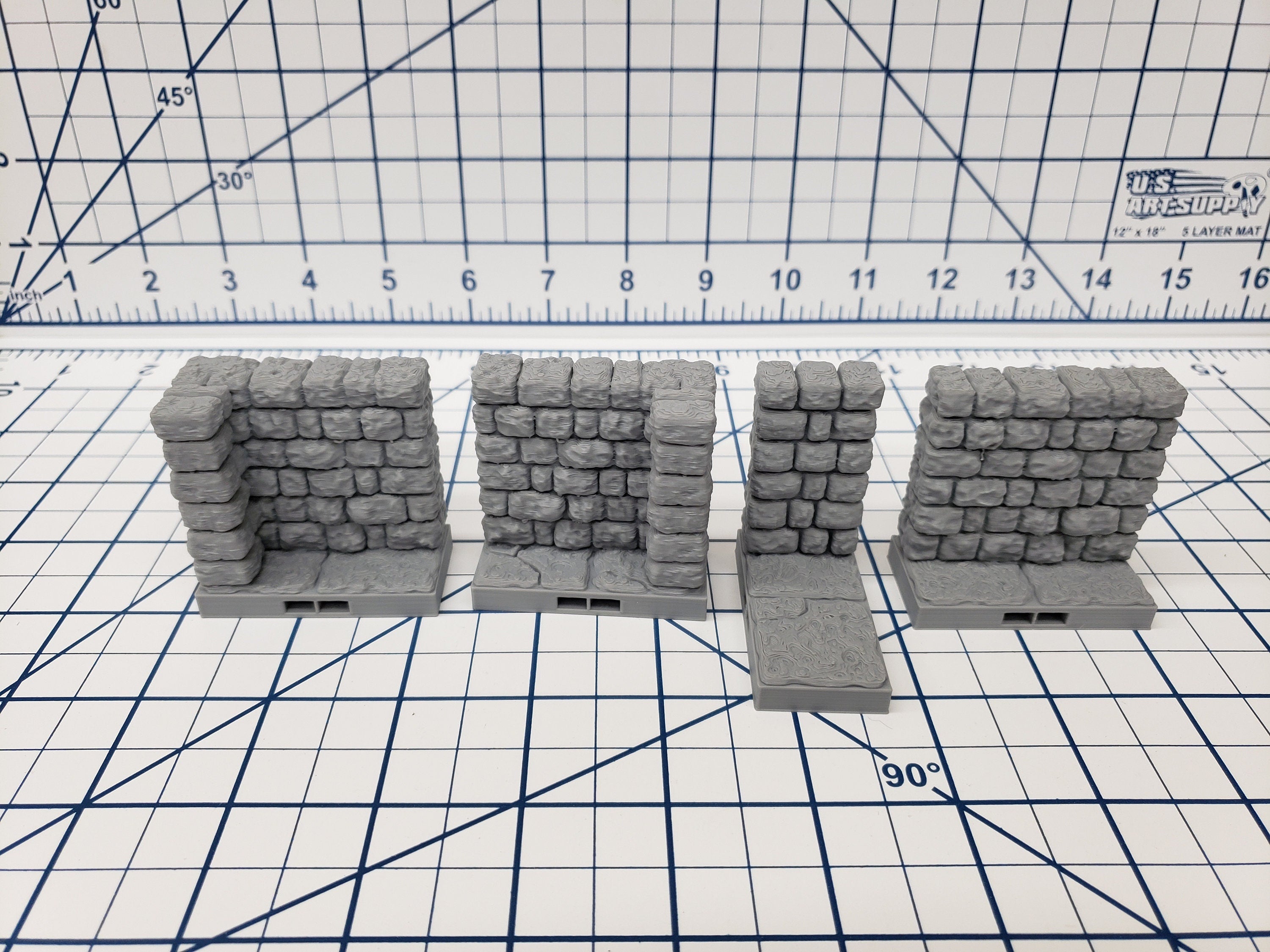 Dungeon Style - 1X2 Walls - DragonLock - DND - Pathfinder - RPG - Dungeon & Dragons - 28 mm / 1" - Terrain - Fat Dragon Games