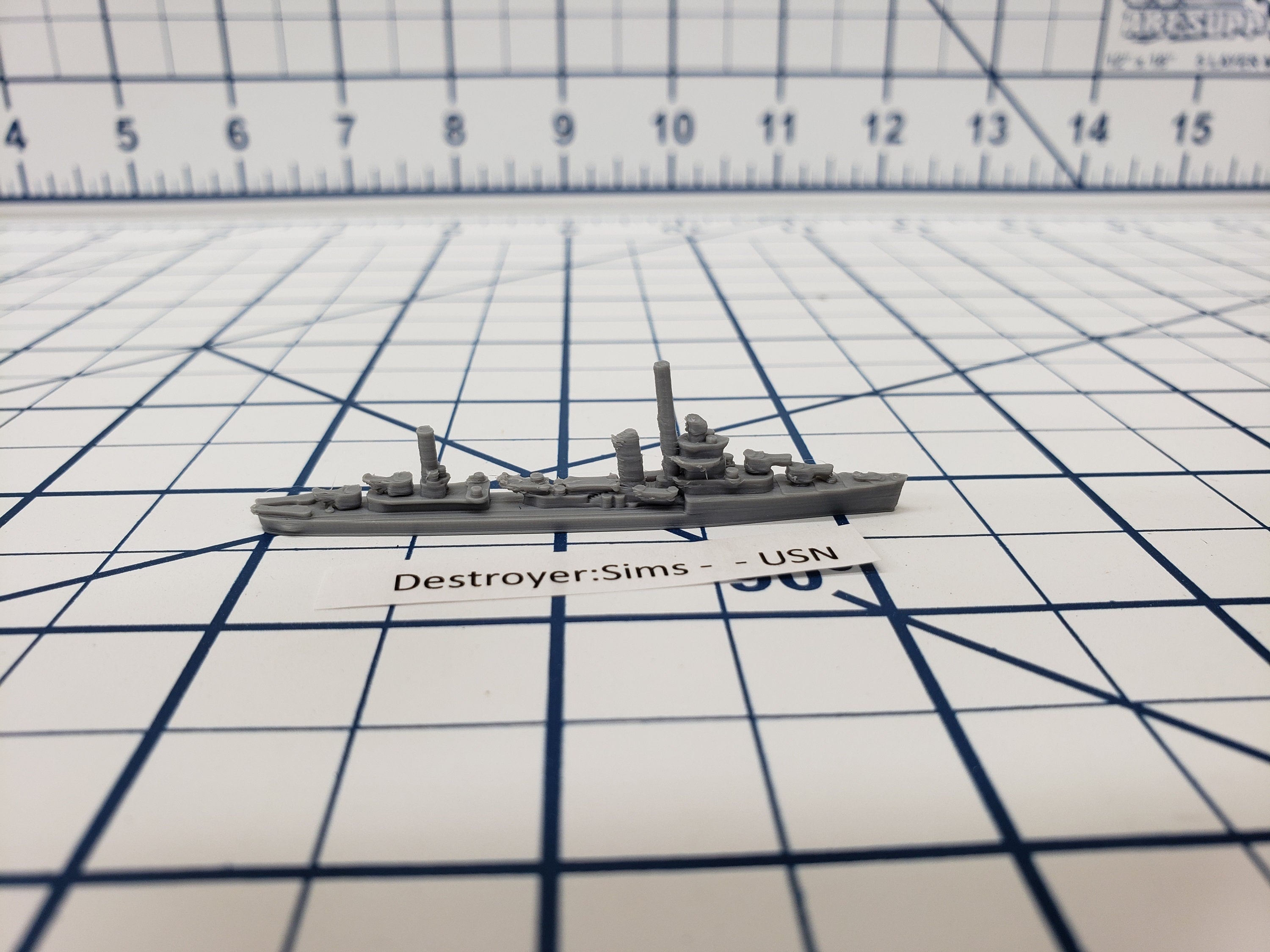 Destroyer - Sims Class - USN - Wargaming - Axis and Allies - Naval Miniature - Tabletop Games - Warships