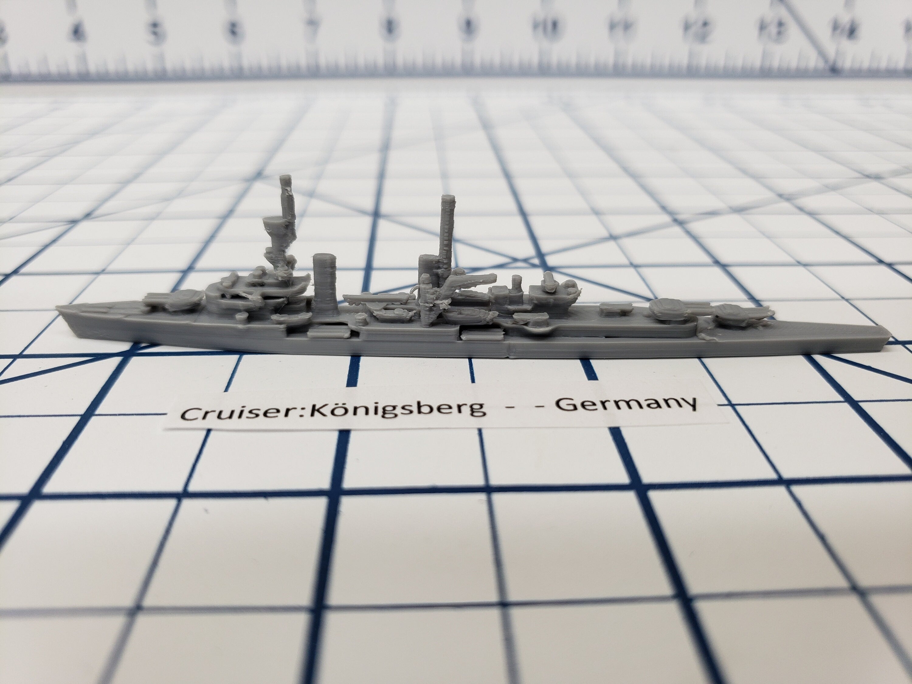 Cruiser - Konigsberg - German Navy - Wargaming - Axis and Allies - Naval Miniature - Tabletop Games - Warships