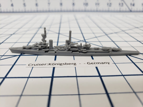 Cruiser - Konigsberg - German Navy - Wargaming - Axis and Allies - Naval Miniature - Victory at Sea - Tabletop Games - Warships