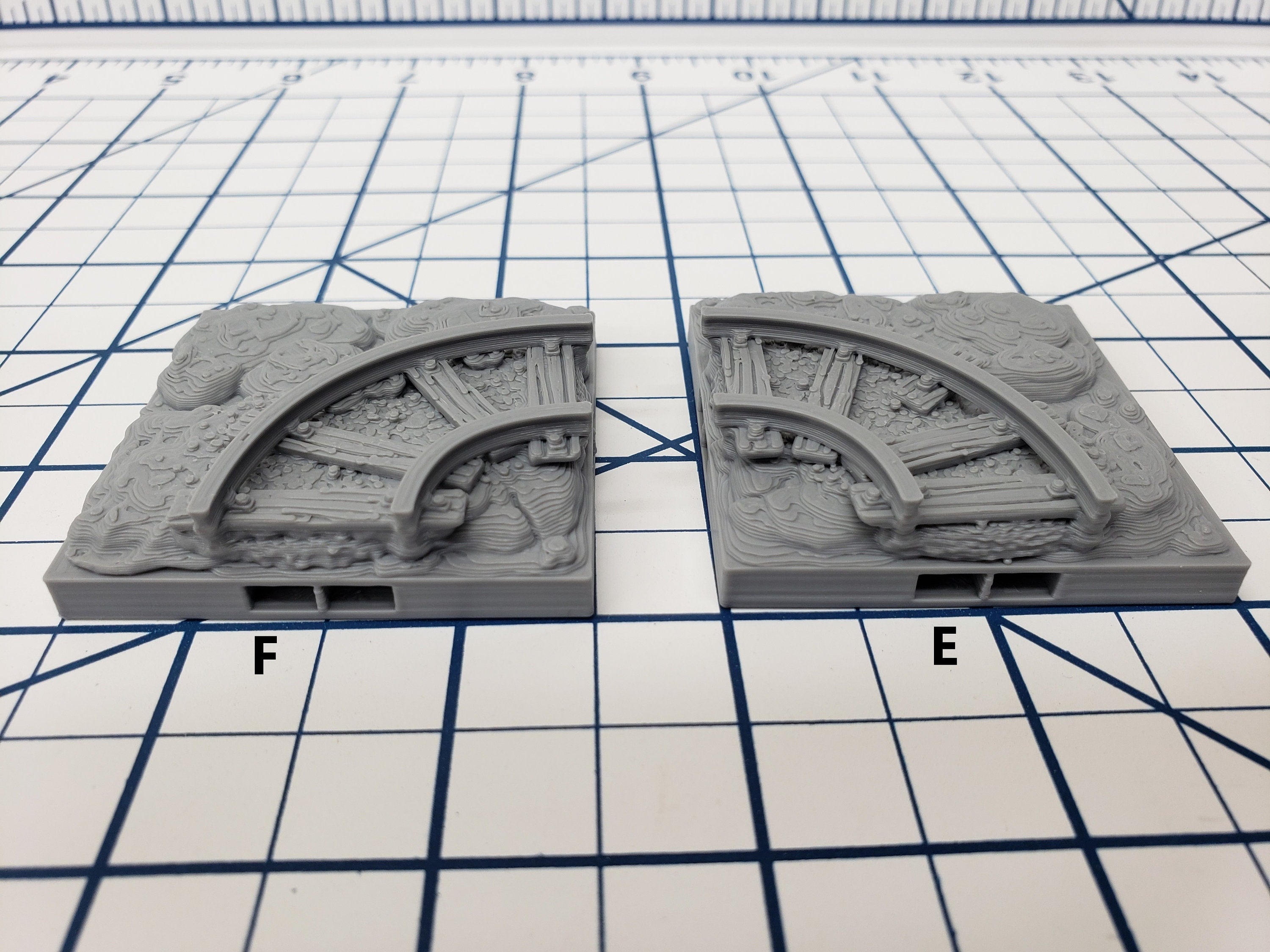 Caverns -2X2 Mine Track Floors - DragonLock - DND - Pathfinder - RPG - Dungeon & Dragons - 28 mm / 1" - Terrain - Fat Dragon Games