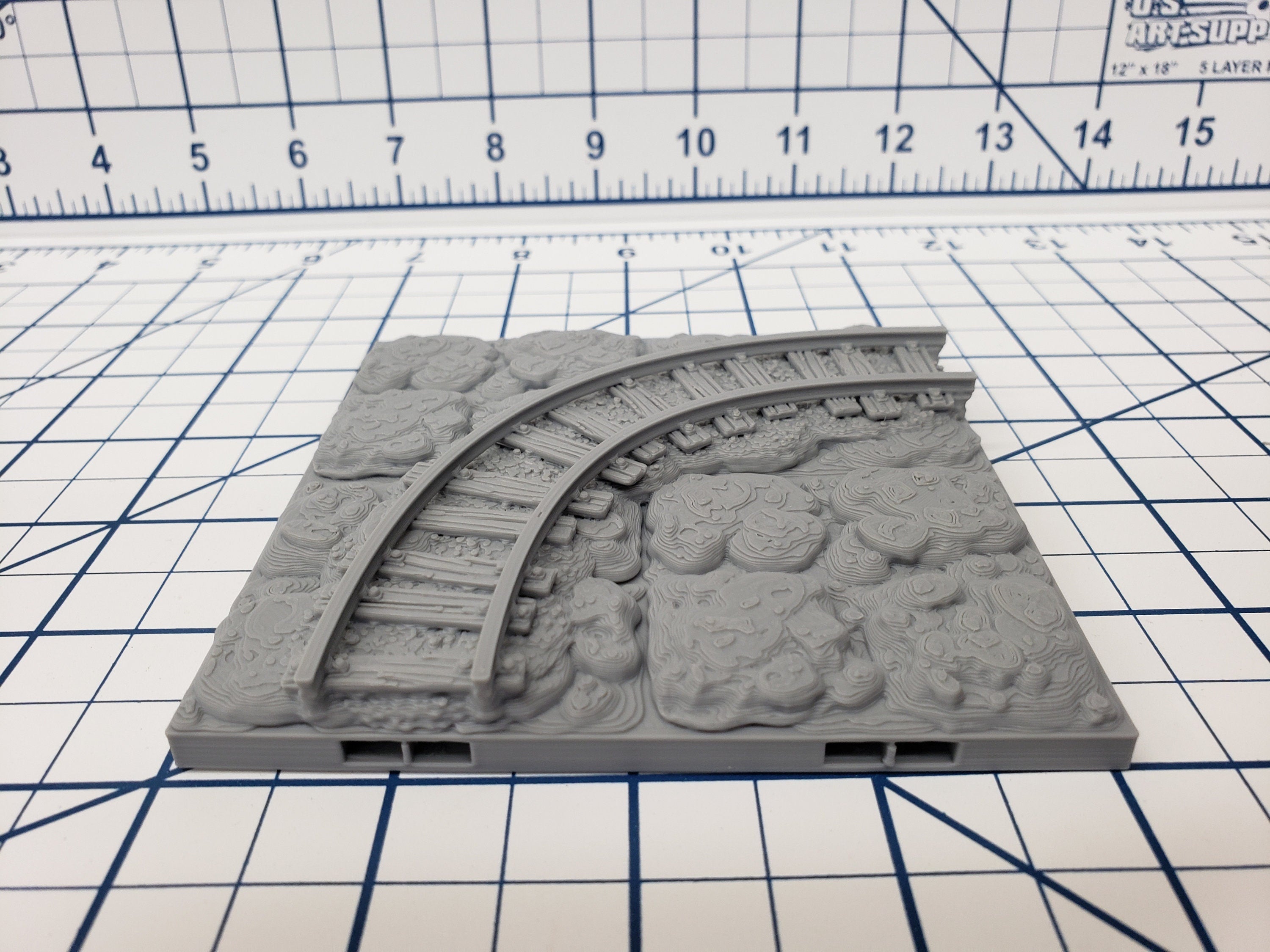 Caverns -4X4 Mine Track Floors - DragonLock - DND - Pathfinder - RPG - Dungeon & Dragons - 28 mm / 1" - Terrain - Fat Dragon Games