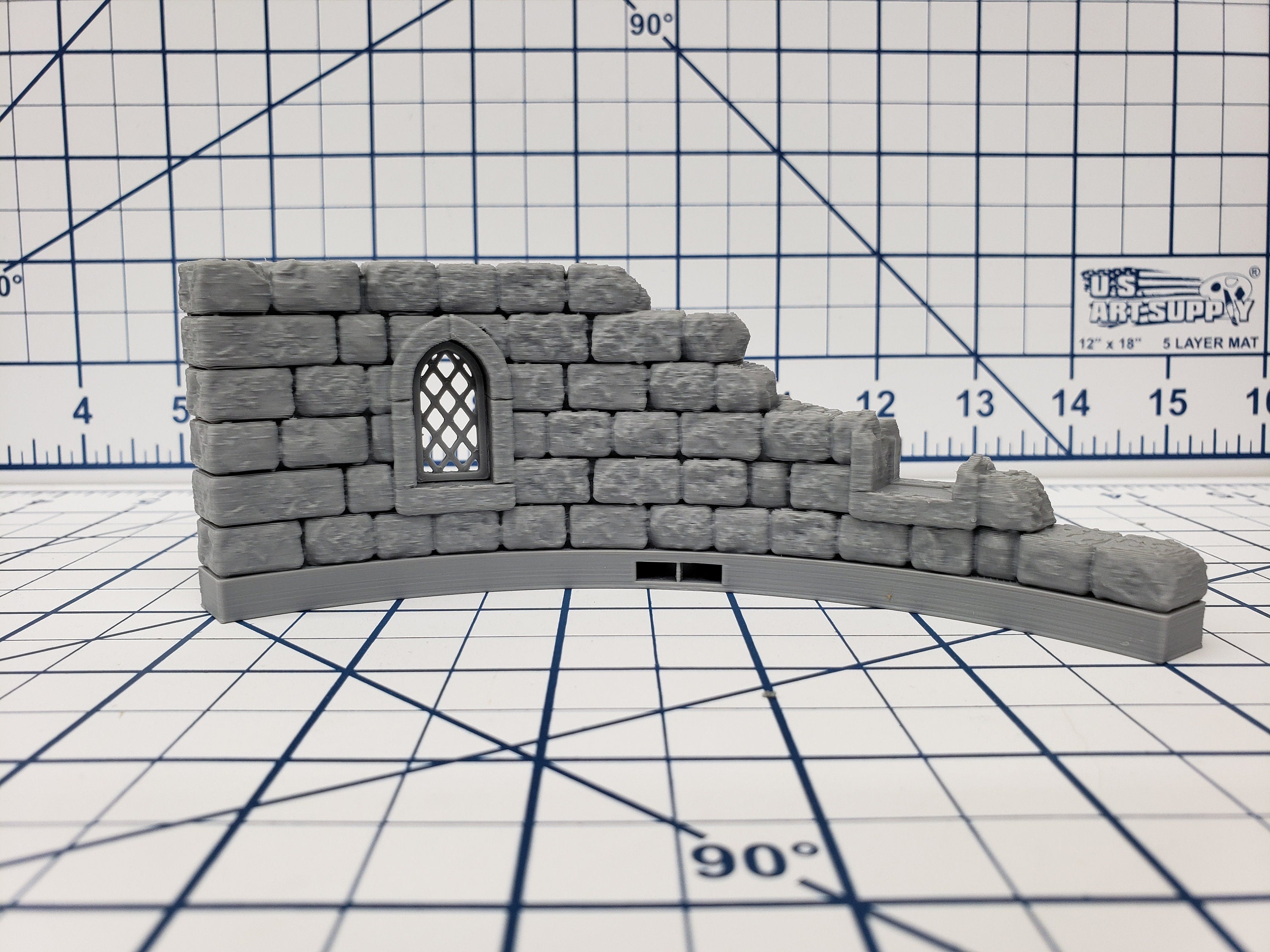 Castle Style - Round Tower Walls - DragonLock - DND - Pathfinder - RPG - Dungeon & Dragons - 28 mm / 1" - Terrain - Fat Dragon Games