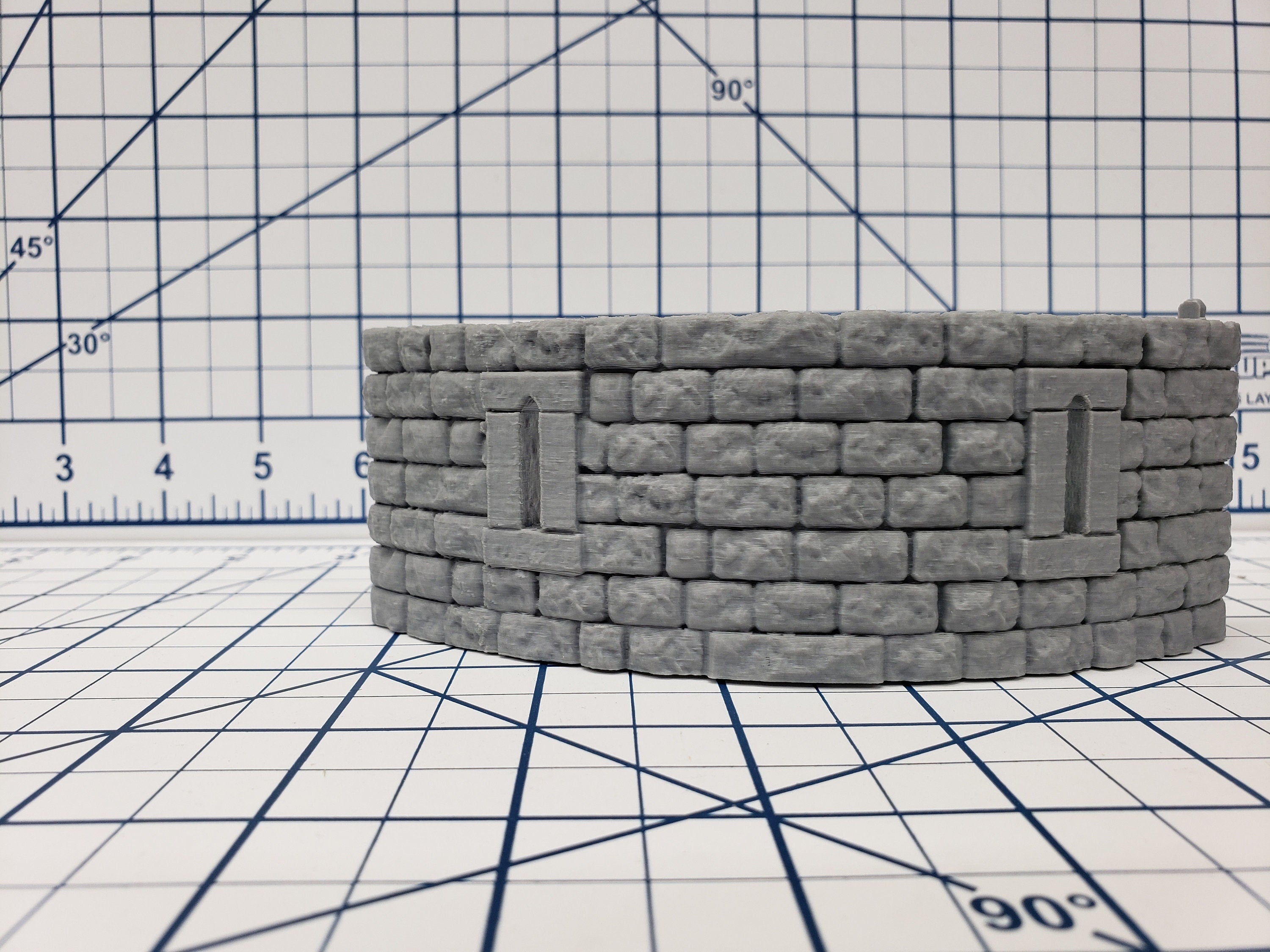 Castle Style - Round Tower Walls - DragonLock - DND - Pathfinder - RPG - Dungeon & Dragons - 28 mm / 1" - Terrain - Fat Dragon Games