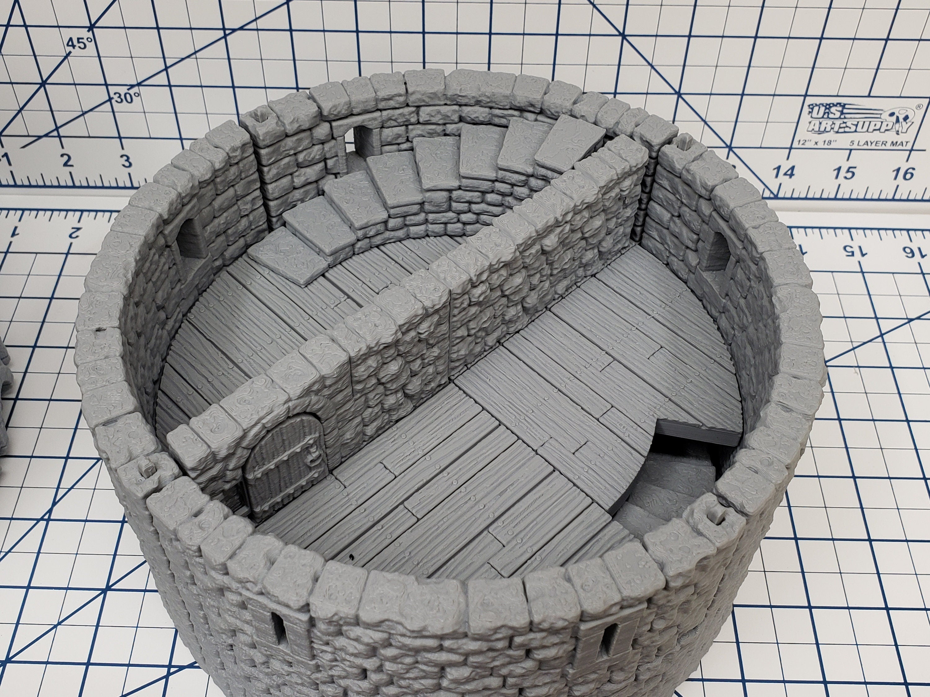 Castle Style - Round Tower Floors - DragonLock - DND - Pathfinder - RPG - Dungeon & Dragons - 28 mm / 1" - Terrain - Fat Dragon Games